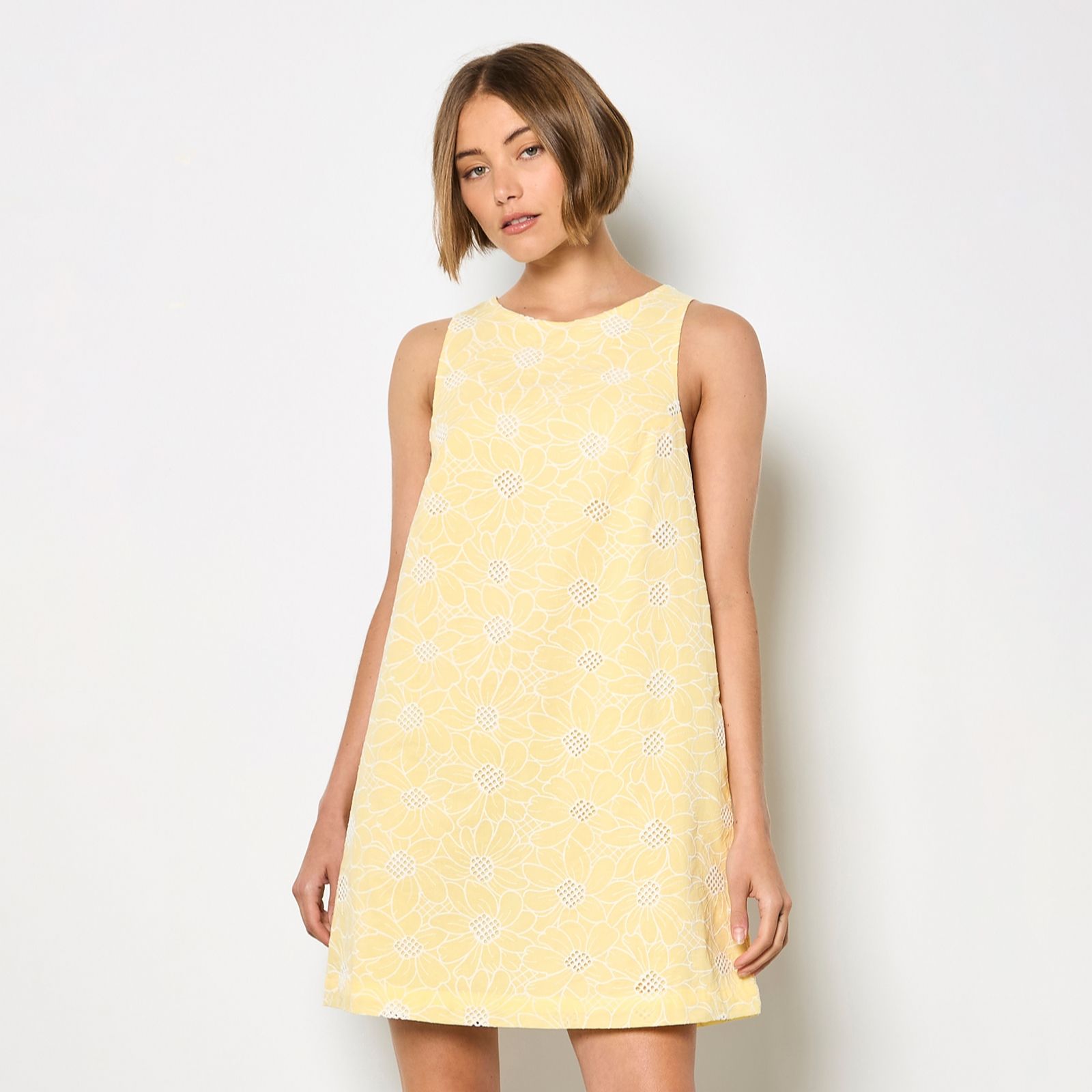 Apricot Sunflower Lace Shift Dress