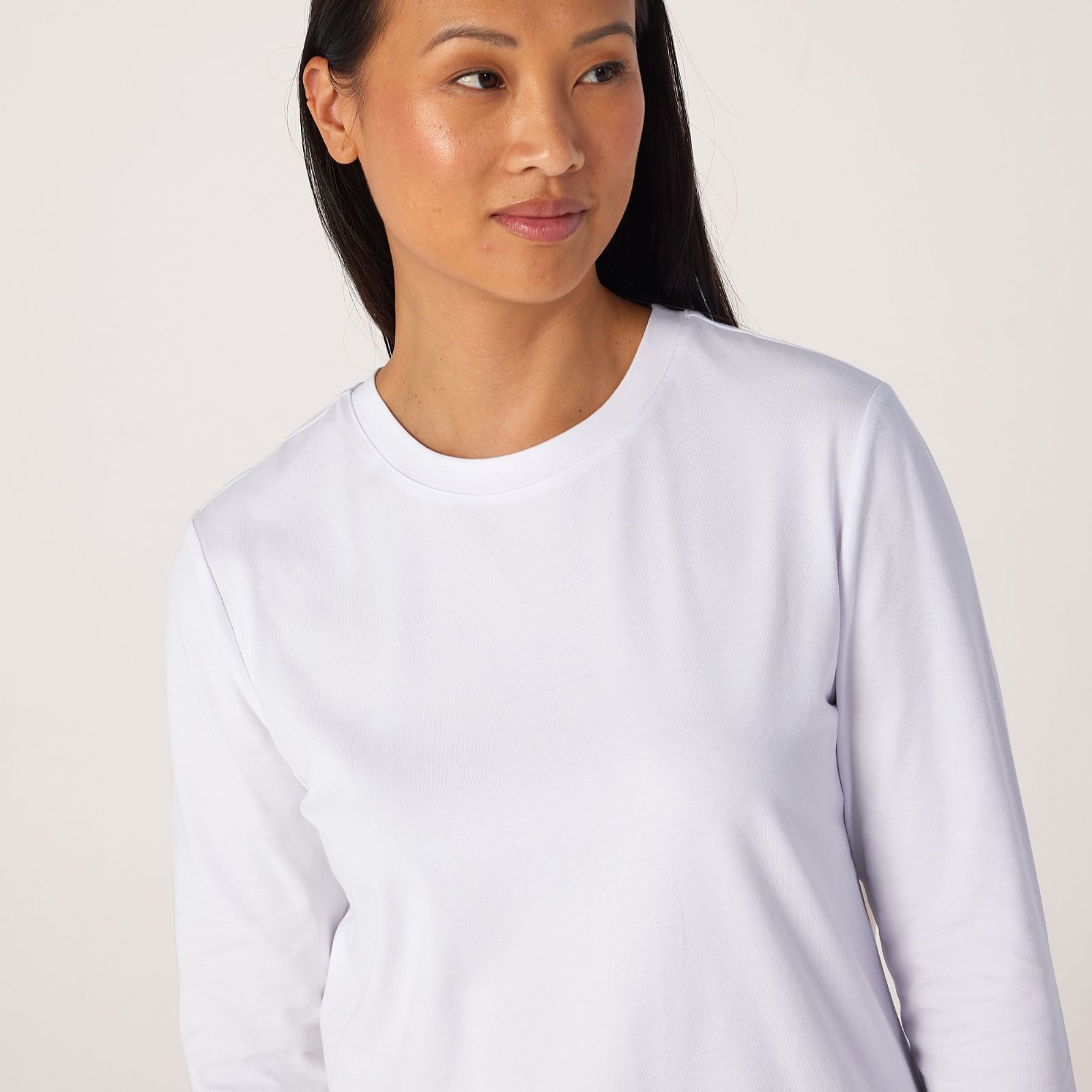 Denim & Co. Essential Long Sleeve Crew Neck Top