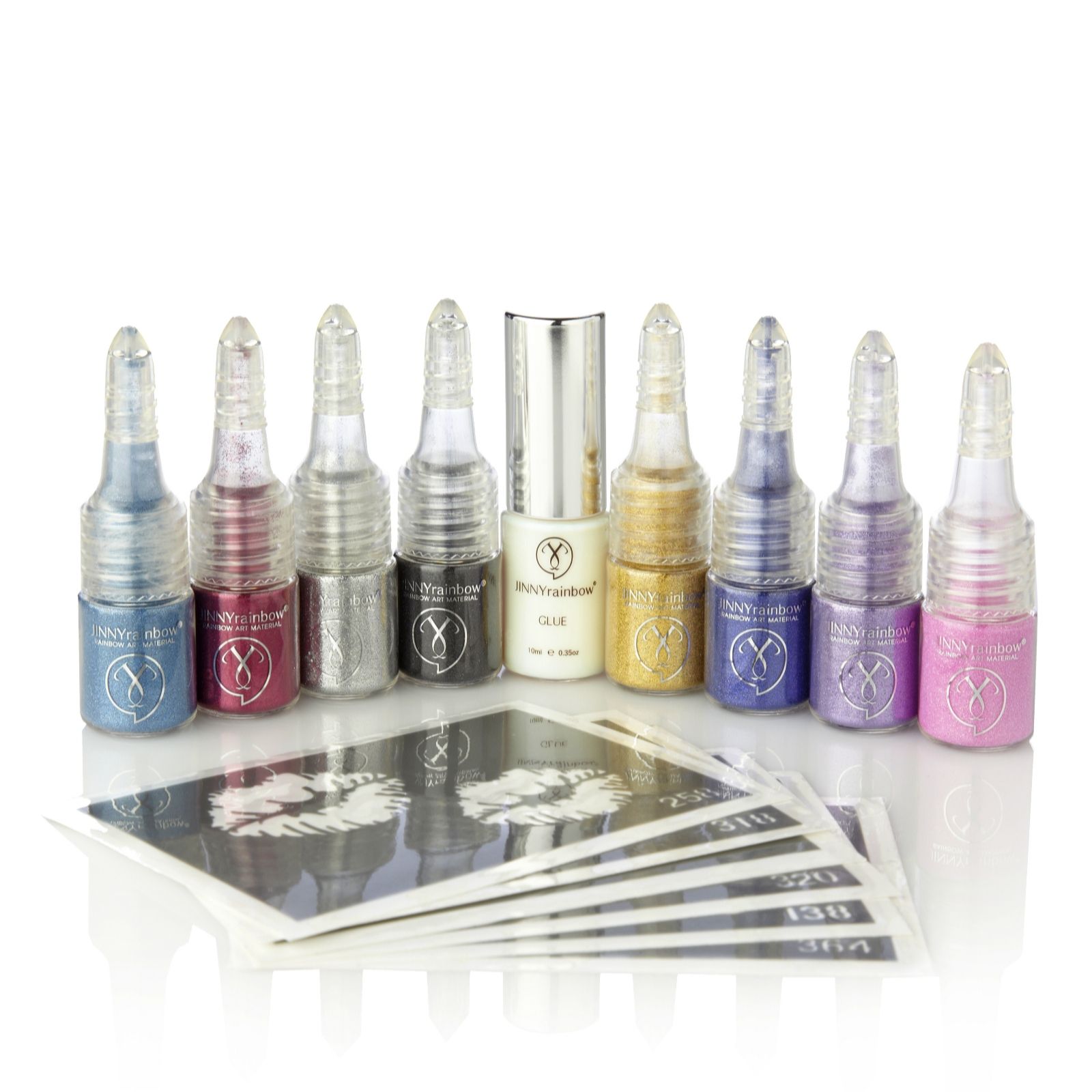 Jinny Rainbow 15 Piece Glitter Body Art Kit QVC UK