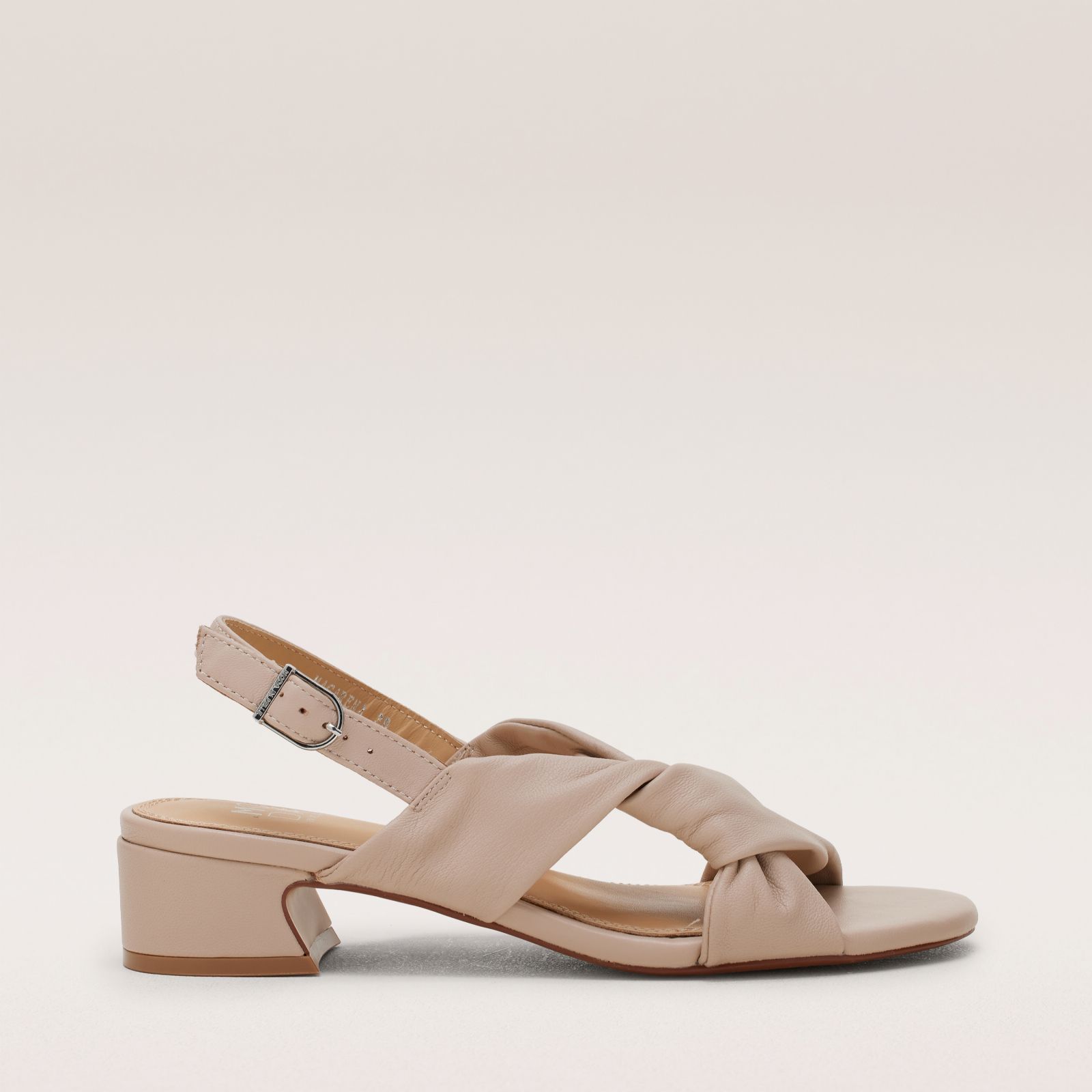 Outlet Moda in Pelle Soft Leather Knot Heeled Sandal