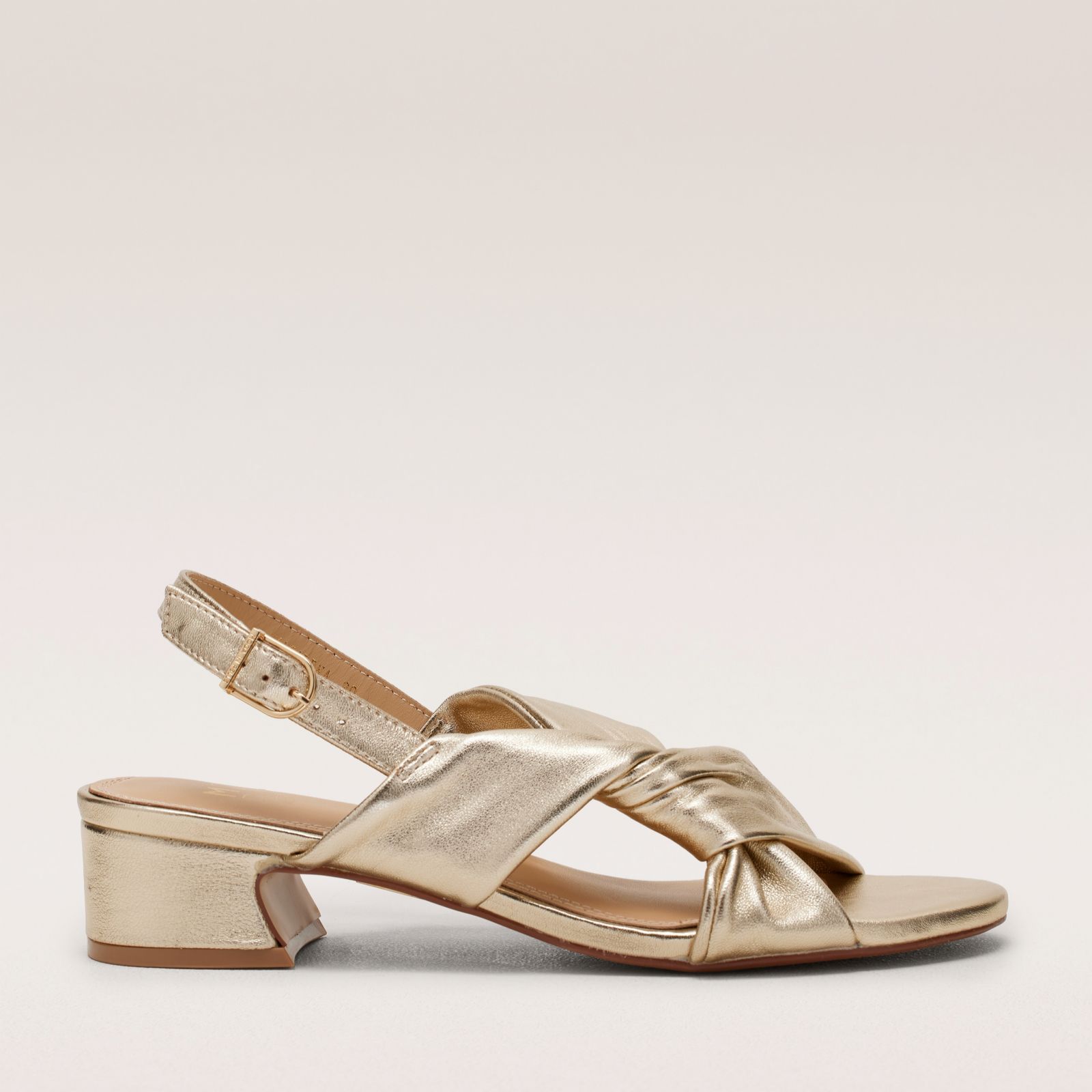 Outlet Moda in Pelle Soft Leather Knot Heeled Sandal