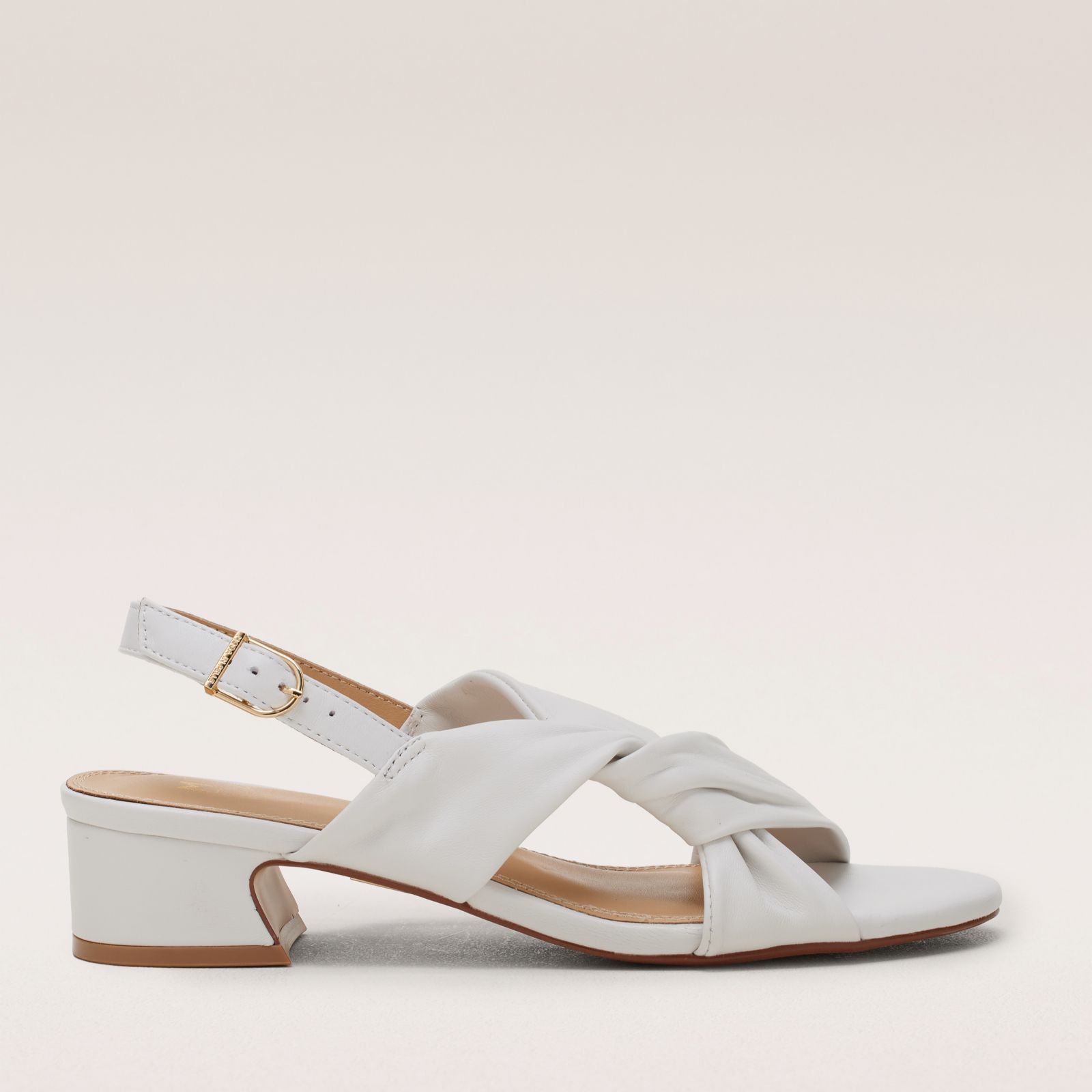 Outlet Moda in Pelle Soft Leather Knot Heeled Sandal