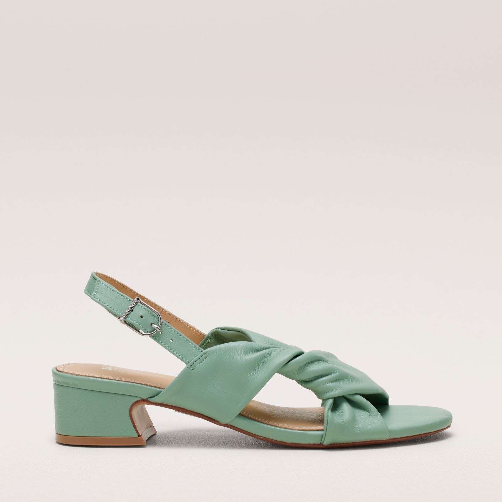 Outlet Moda in Pelle Soft Leather Knot Heeled Sandal