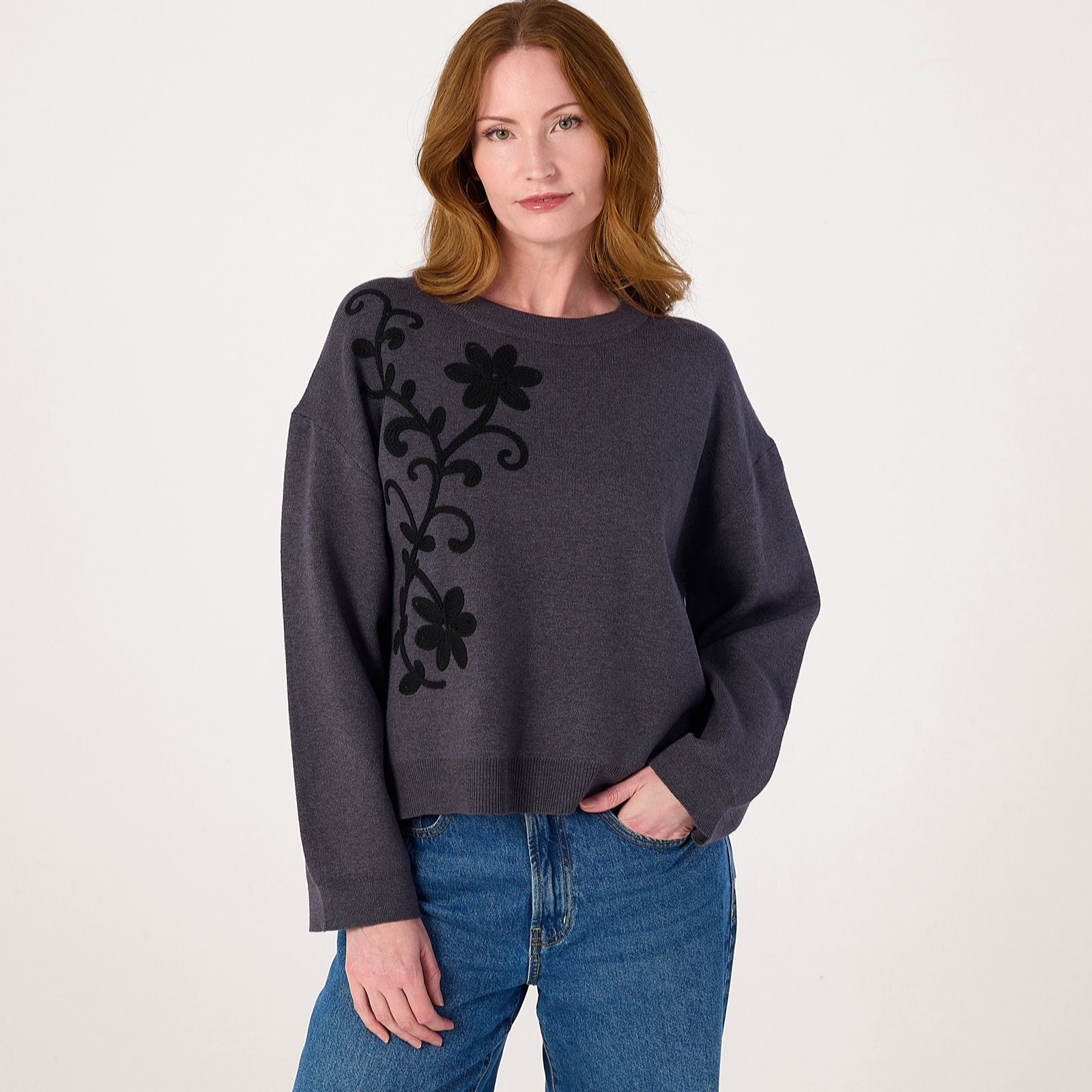 Masai Copenhagen Soft Knit Floral Embroidery Jumper