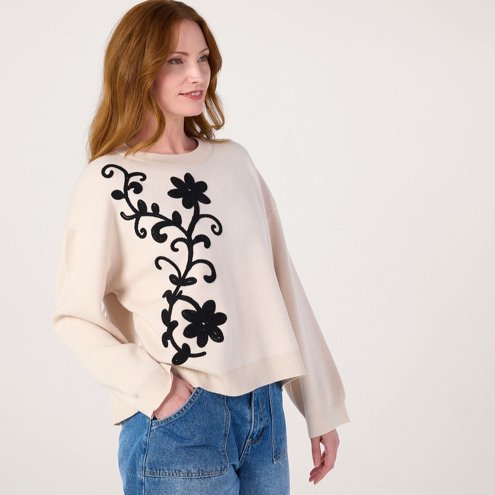 Masai Copenhagen Soft Knit Floral Embroidery Jumper