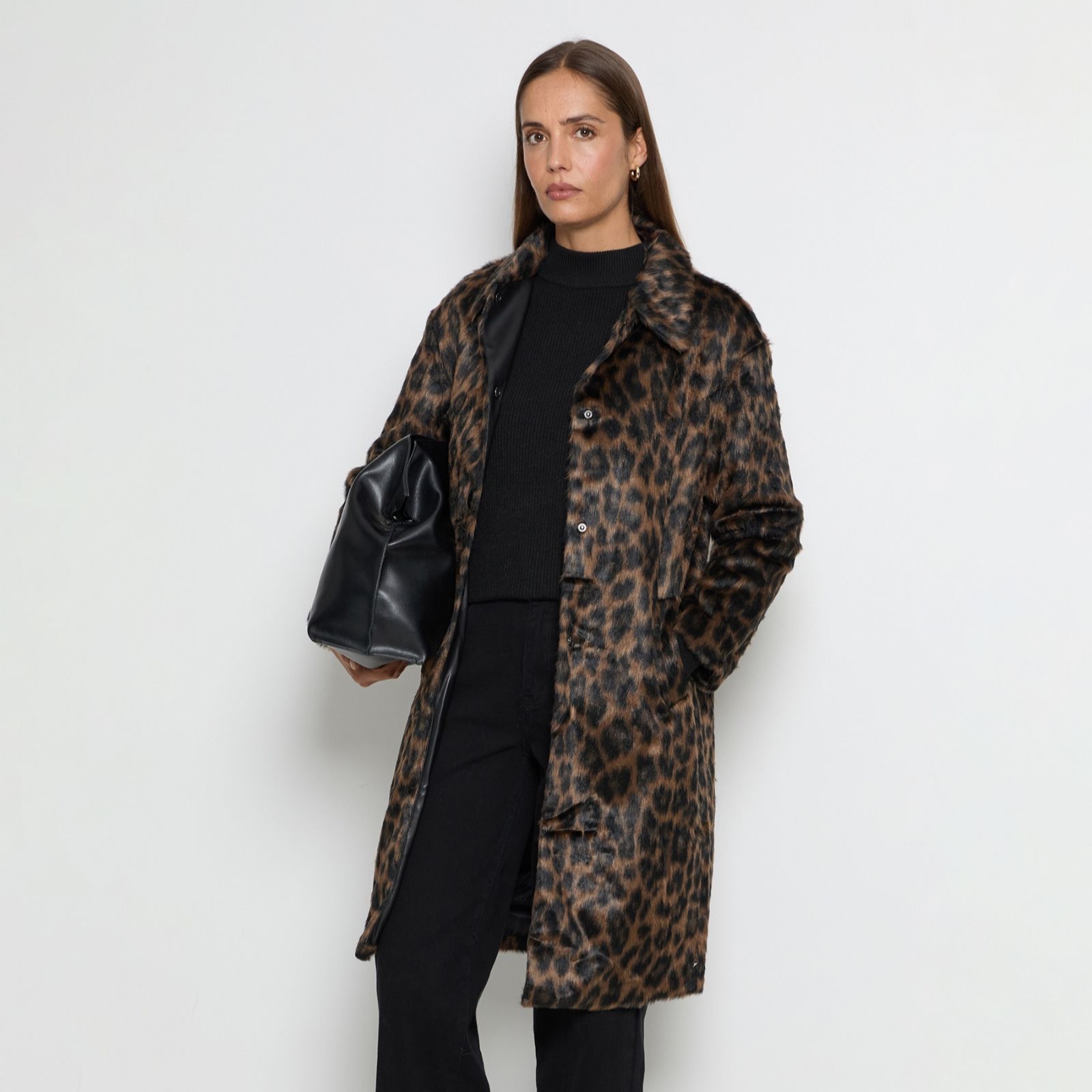 Wallis Fauc Faux Pony Hair Animal Print Coat