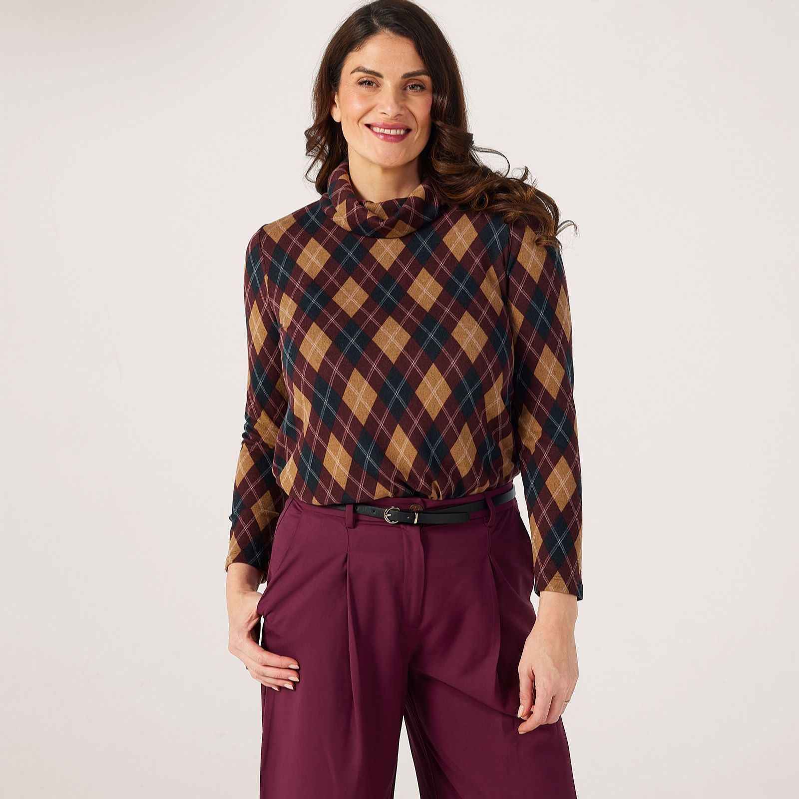 Kim & Co Soft Touch Long Sleeves Cowl Neck Top