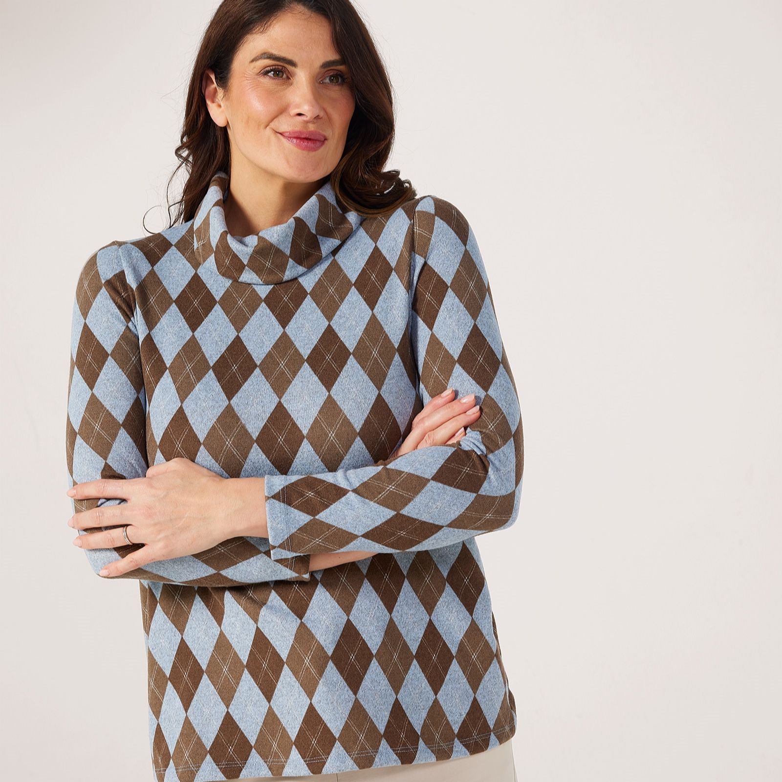 Kim & Co Soft Touch Long Sleeves Cowl Neck Top