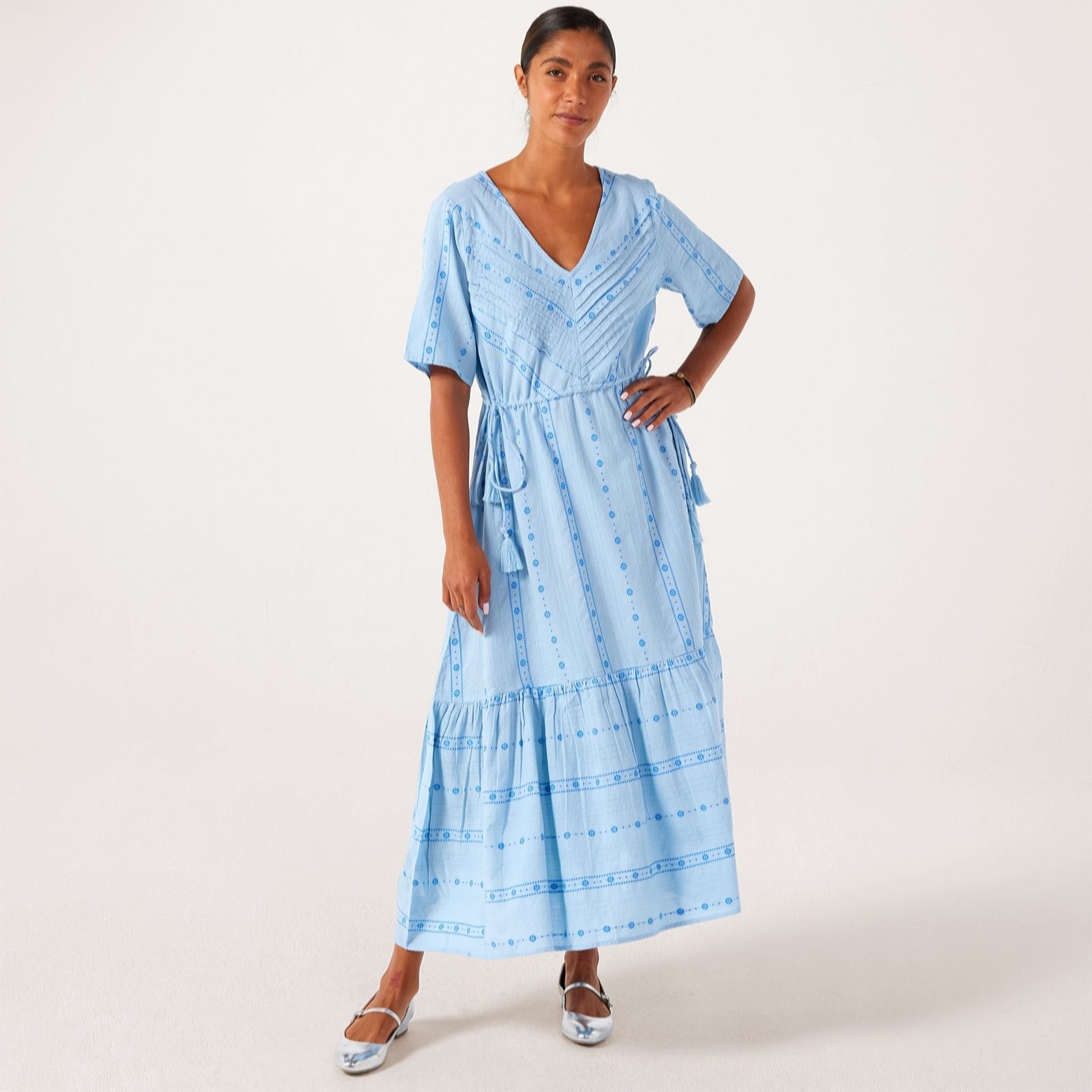 YAS Cina Tie Waist Maxi Dress