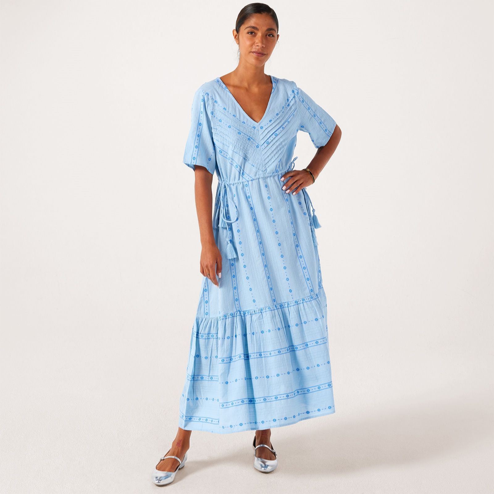 YAS Cina Tie Waist Maxi Dress