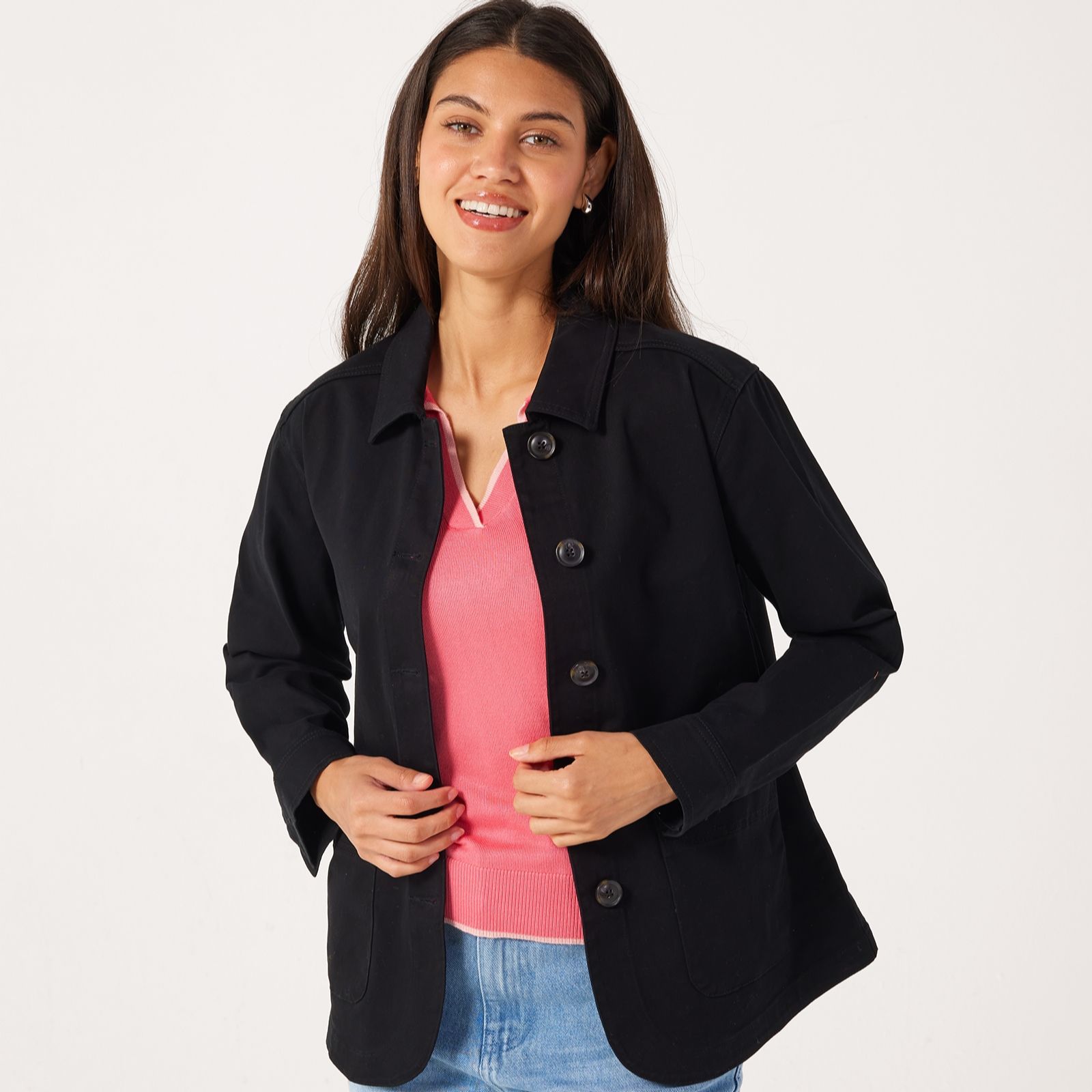 Denim & Co Patch Pocket Denim Jacket