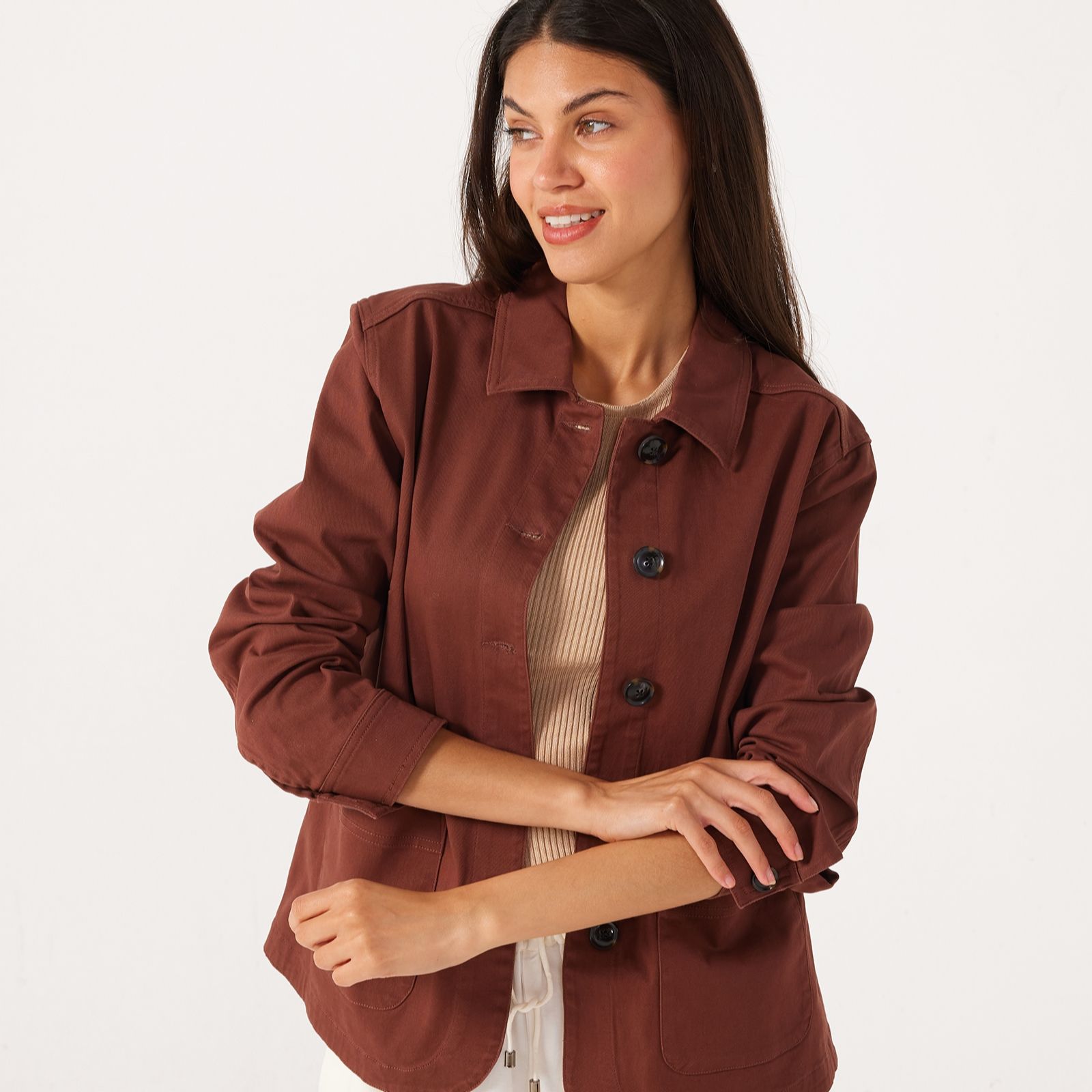 Denim & Co Patch Pocket Denim Jacket