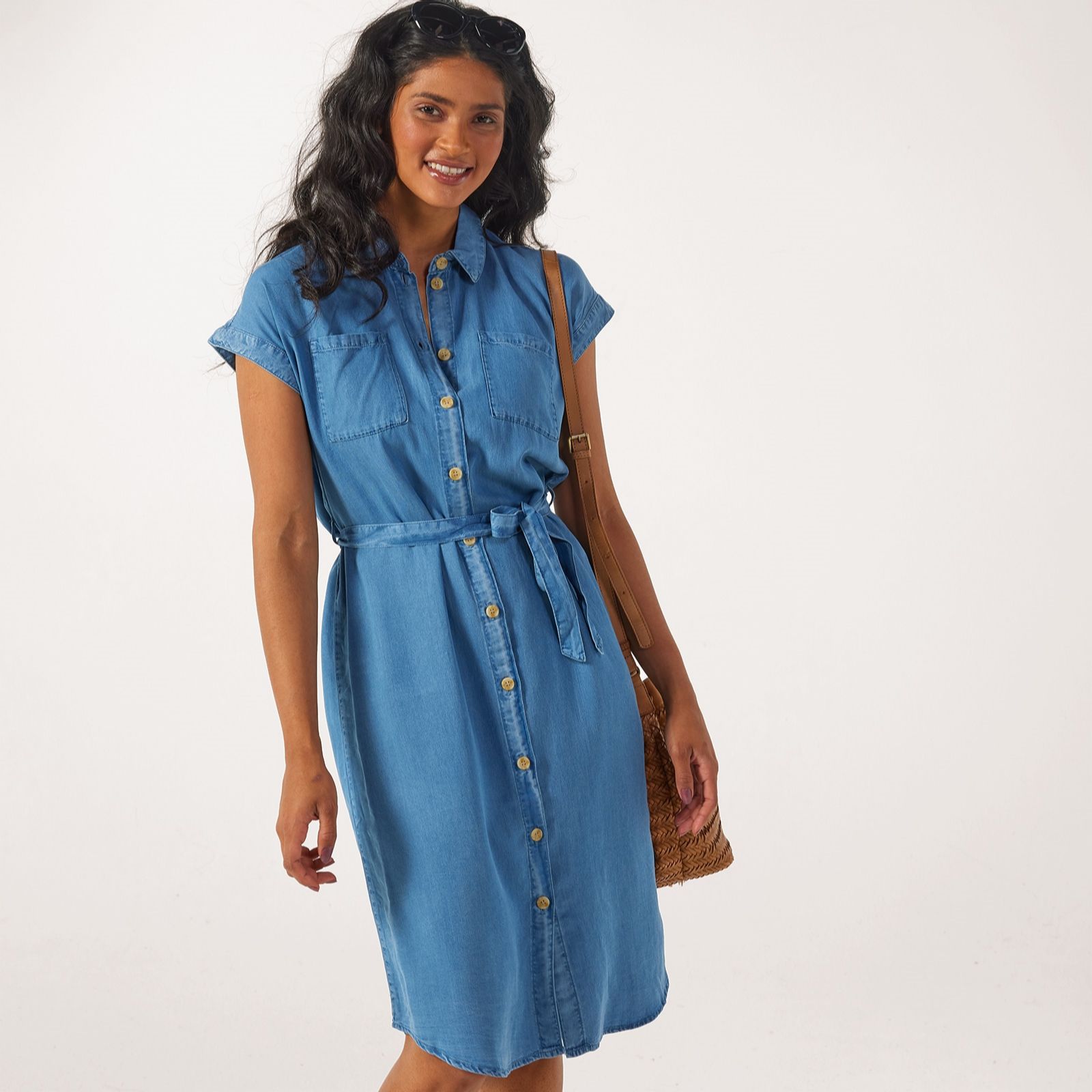 Only Pema Stretch Denim Shirt Dress