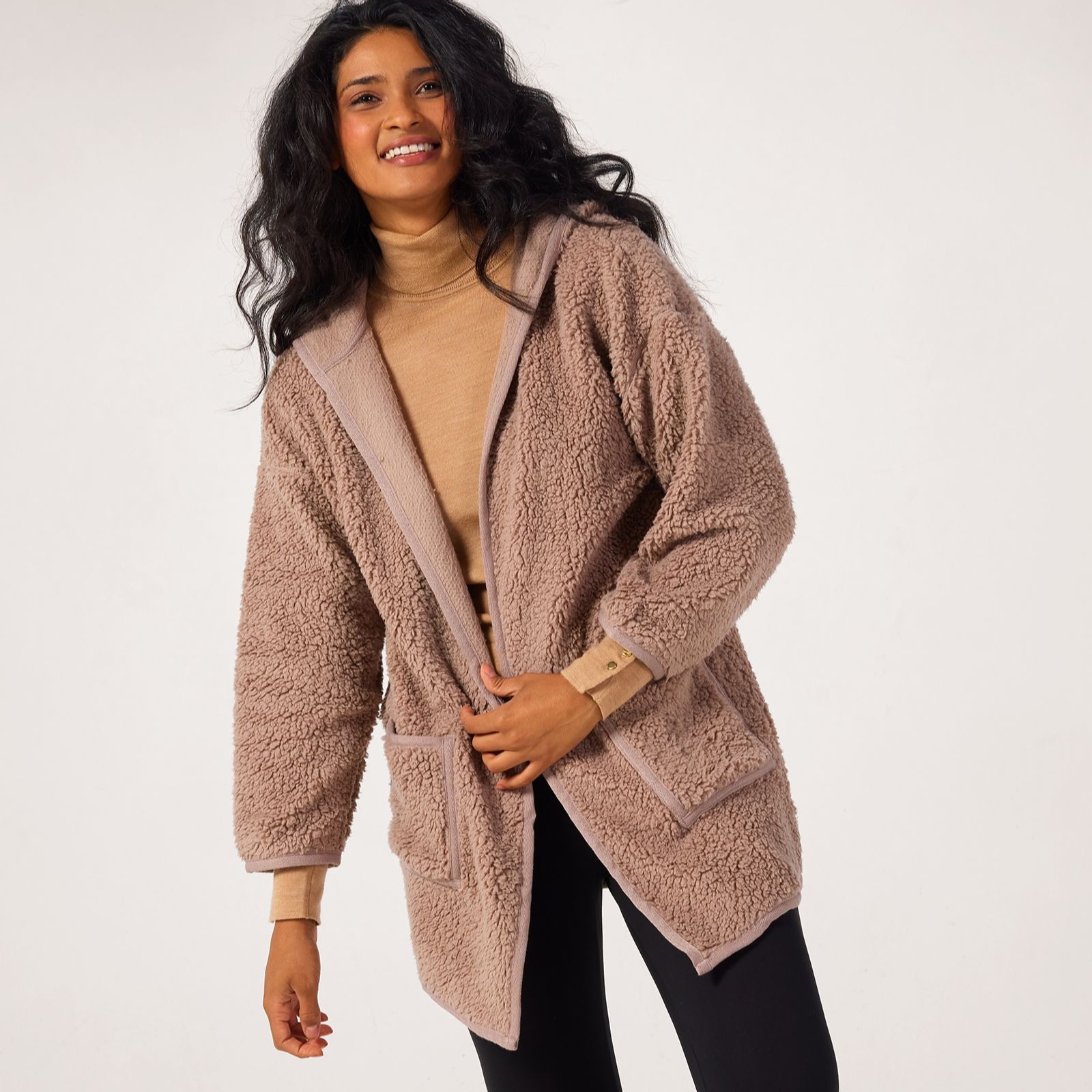 Cozee Home Borg Edge-to-Edge Cardigan