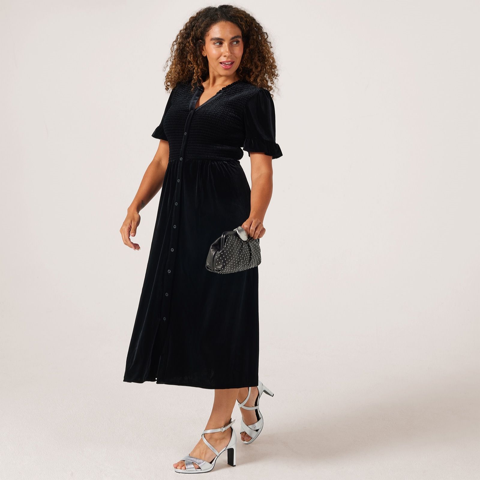 Dannii Minogue Velvet Shirred Dress Standard