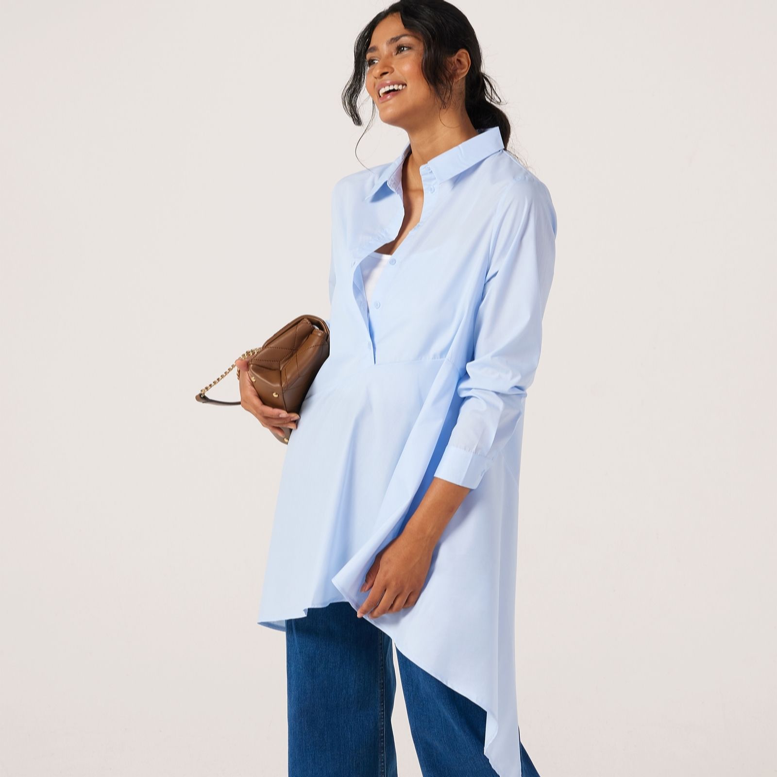 Malissa J Uneven Hem Long Shirt