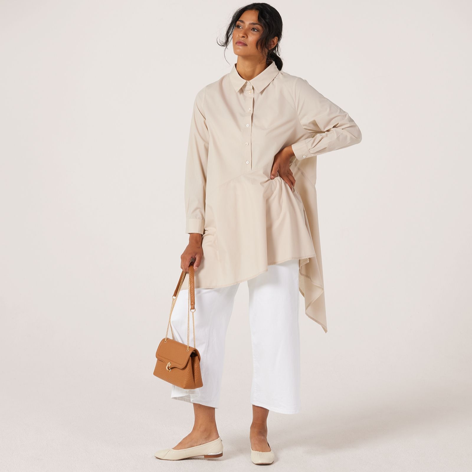 Malissa J Uneven Hem Long Shirt