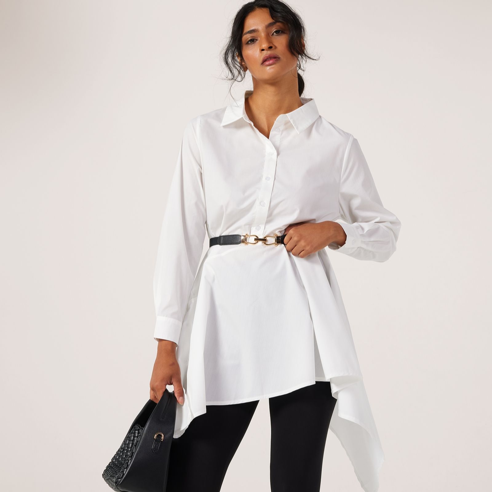 Malissa J Uneven Hem Long Shirt