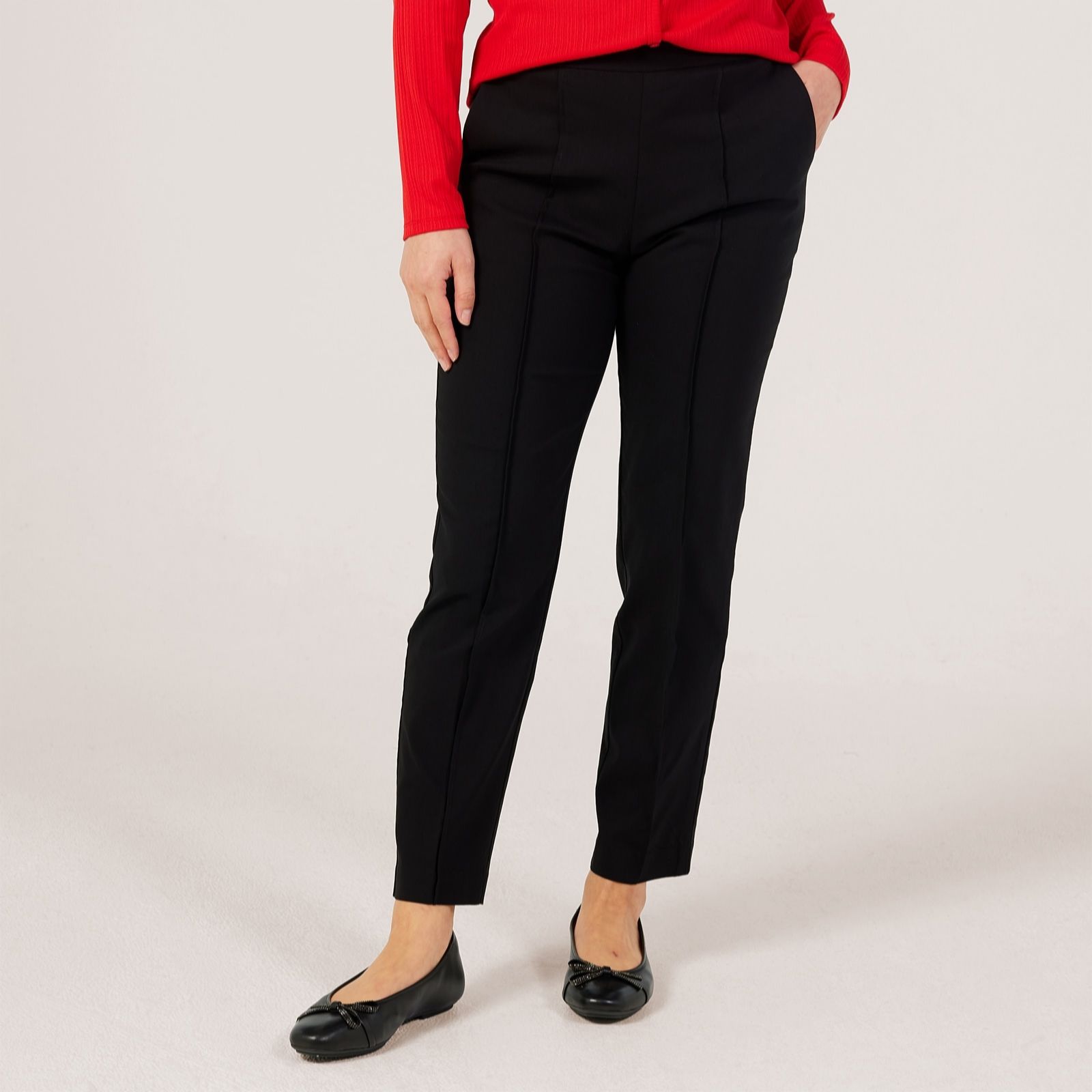 MarlaWynne Collection Pin Tuck Flatterfit Ankle Trousers