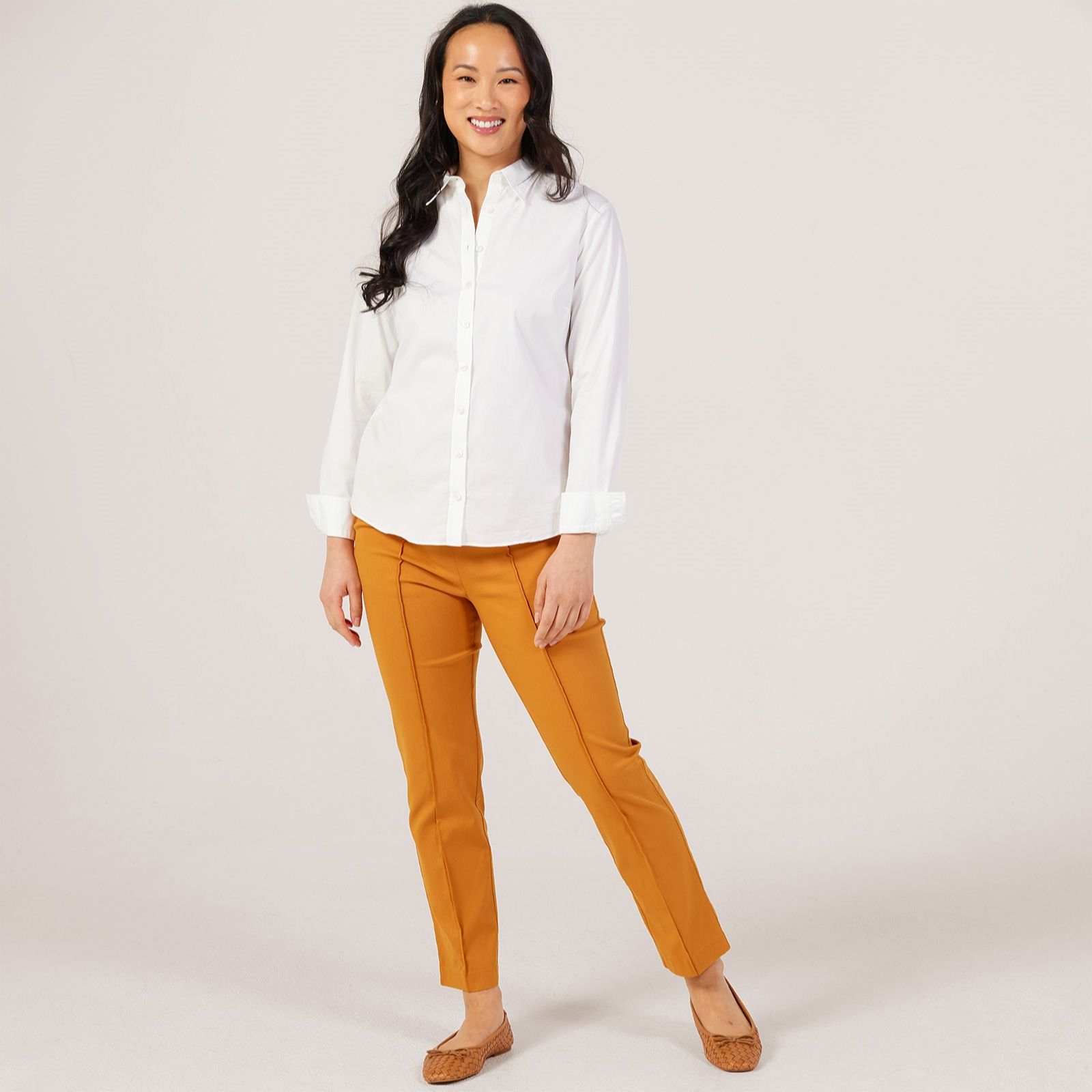 MarlaWynne Collection Pin Tuck Flatterfit Ankle Trousers