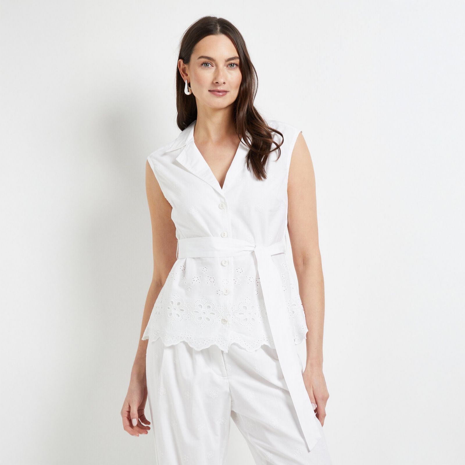 Principles 100% Cotton Broderie Top