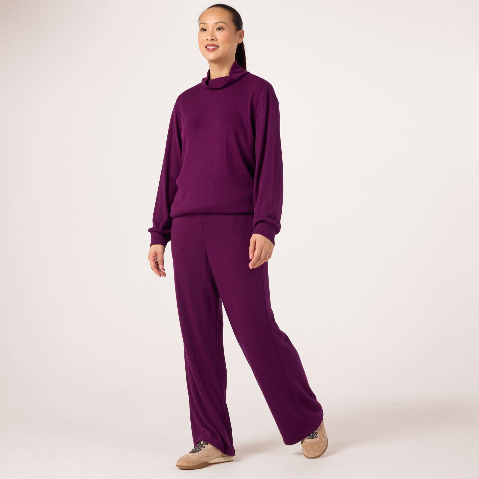 Denim & Co. Wide Leg Lounge Trousers Standard