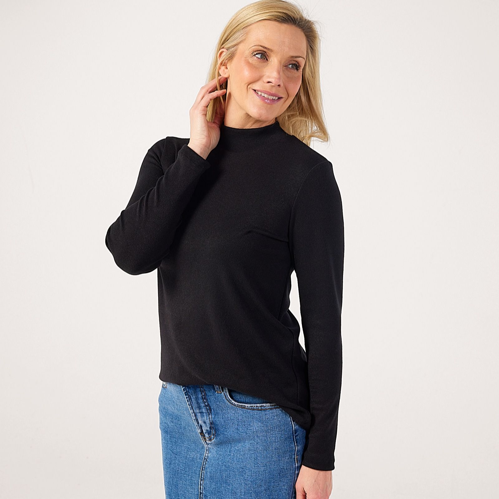 Kim & Co Divine Knit Mock Neck Long Sleeve Jumper