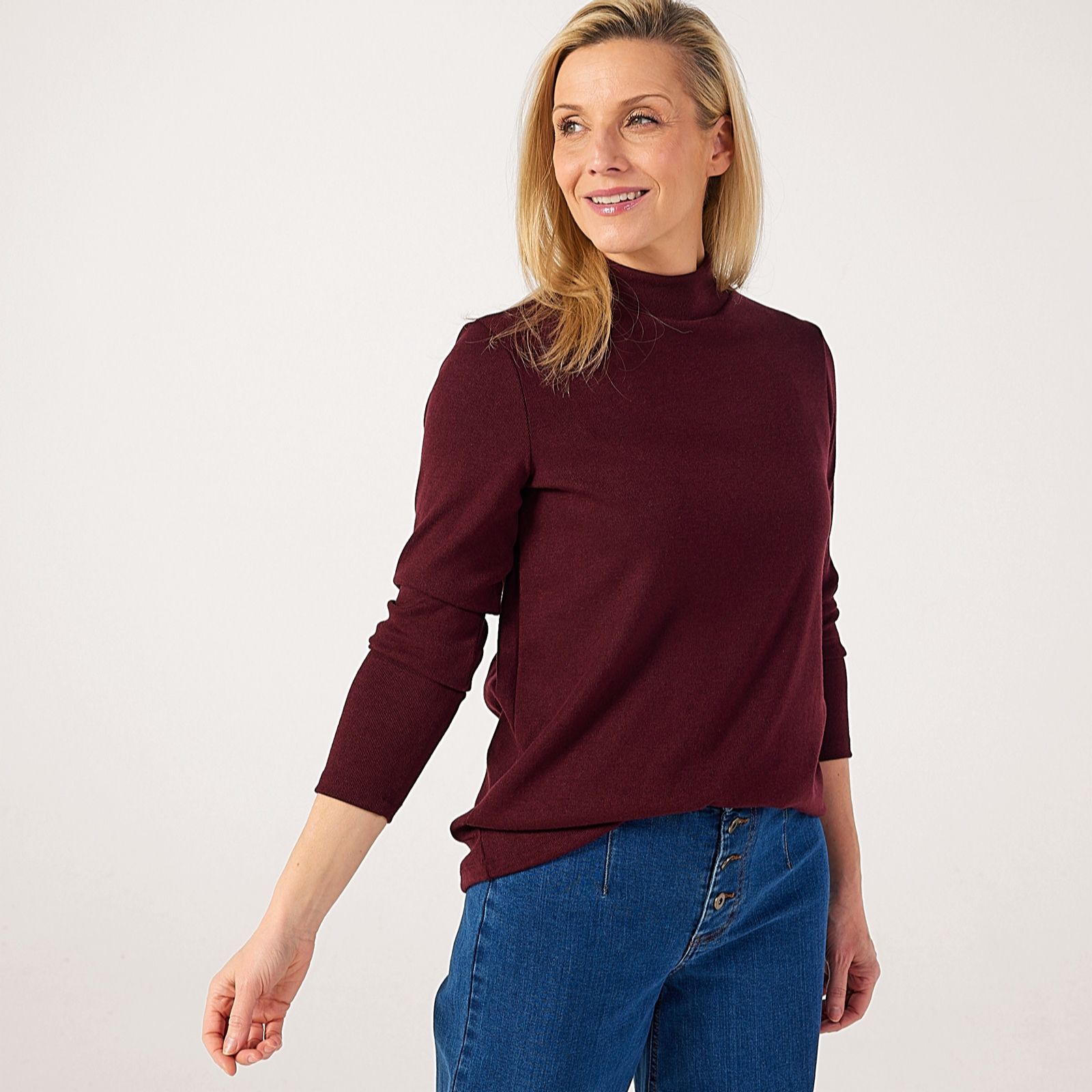 Kim & Co Divine Knit Mock Neck Long Sleeve Jumper