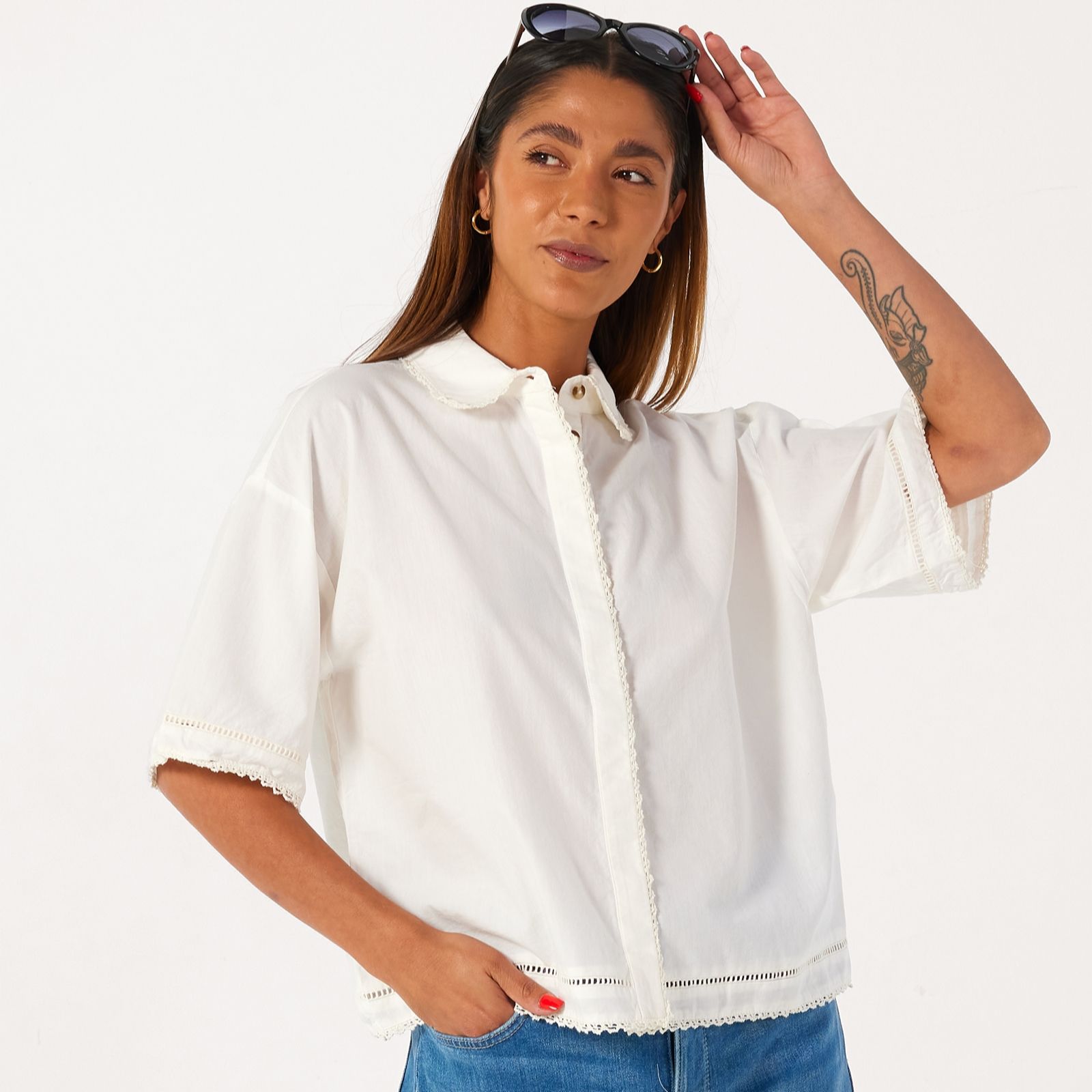 Selected Femme Novi Crotchet Detail Shirt