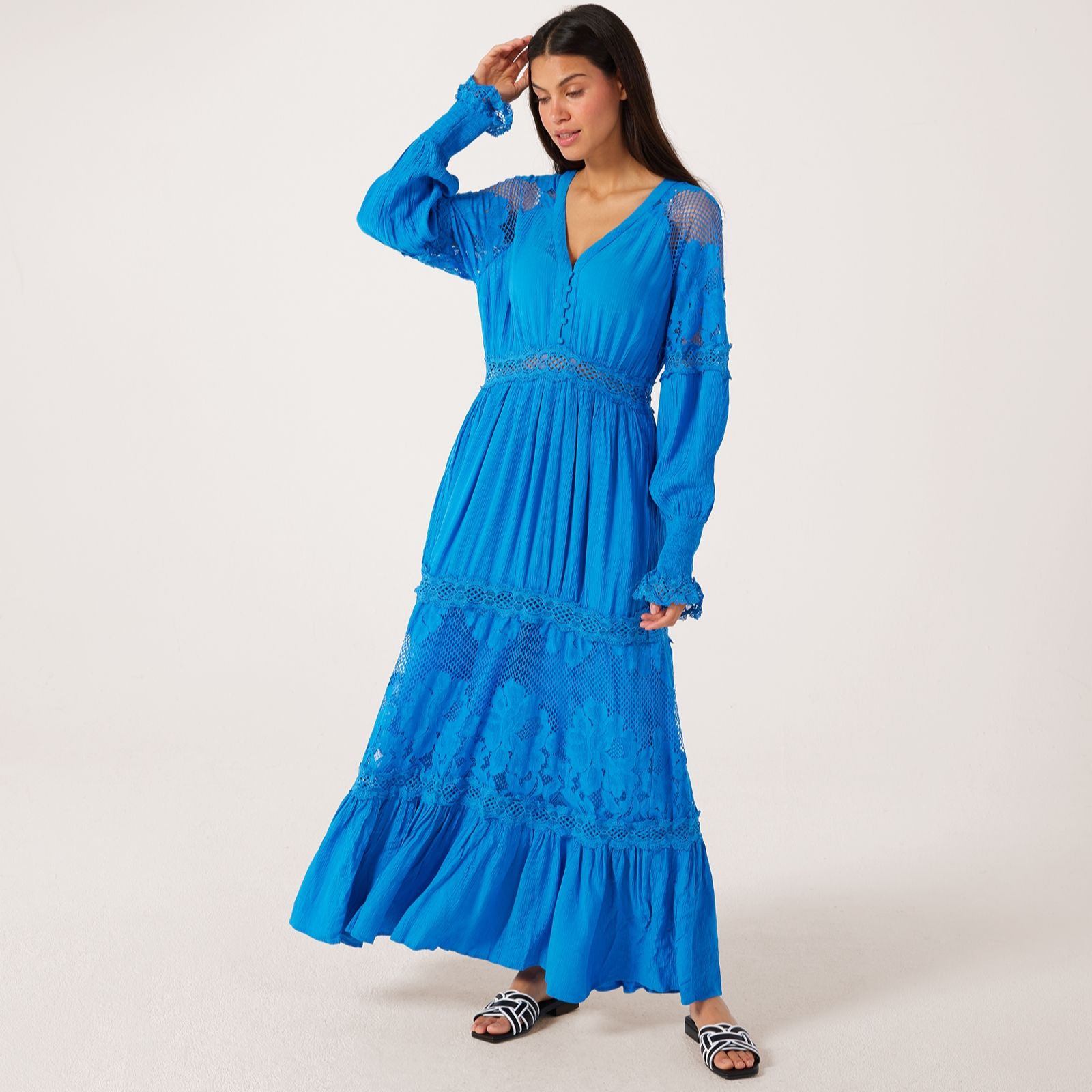 YAS Miza Lace Detail Maxi Dress
