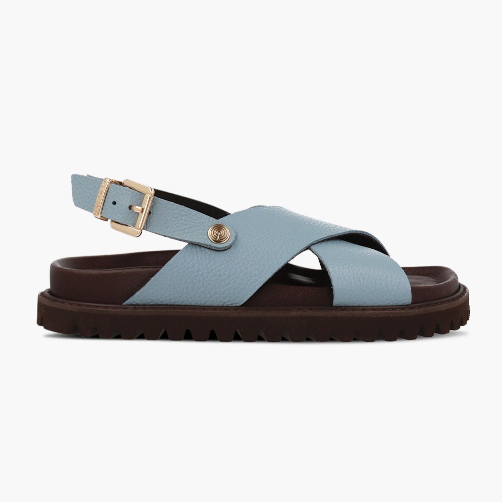 Genuins Melen Embosed Leather Sandal