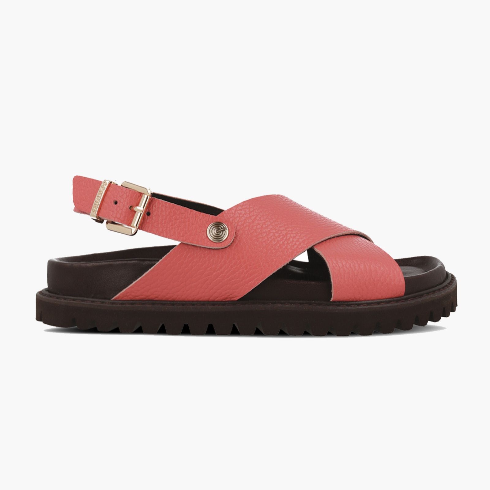 Genuins Melen Embosed Leather Sandal