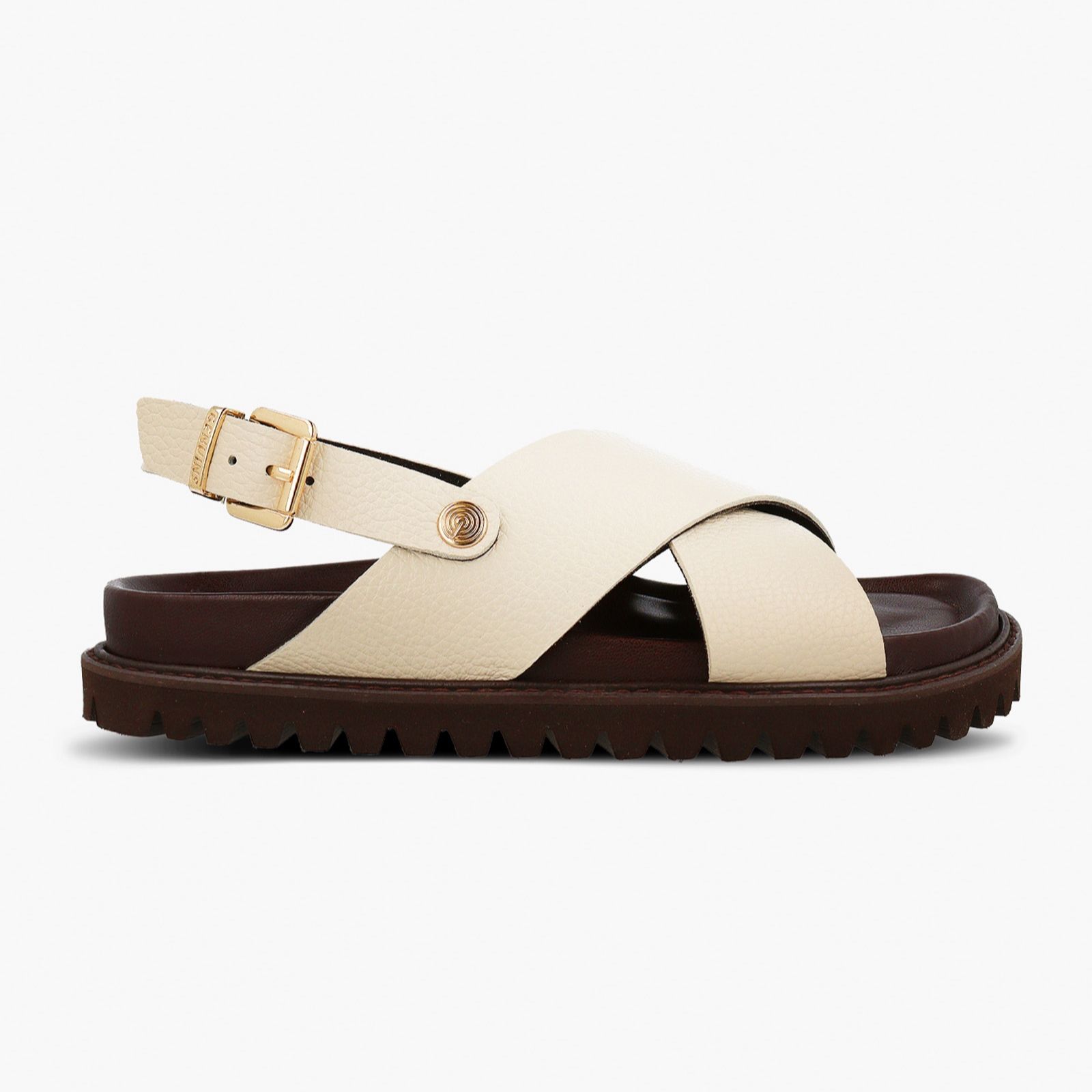 Genuins Melen Embosed Leather Sandal