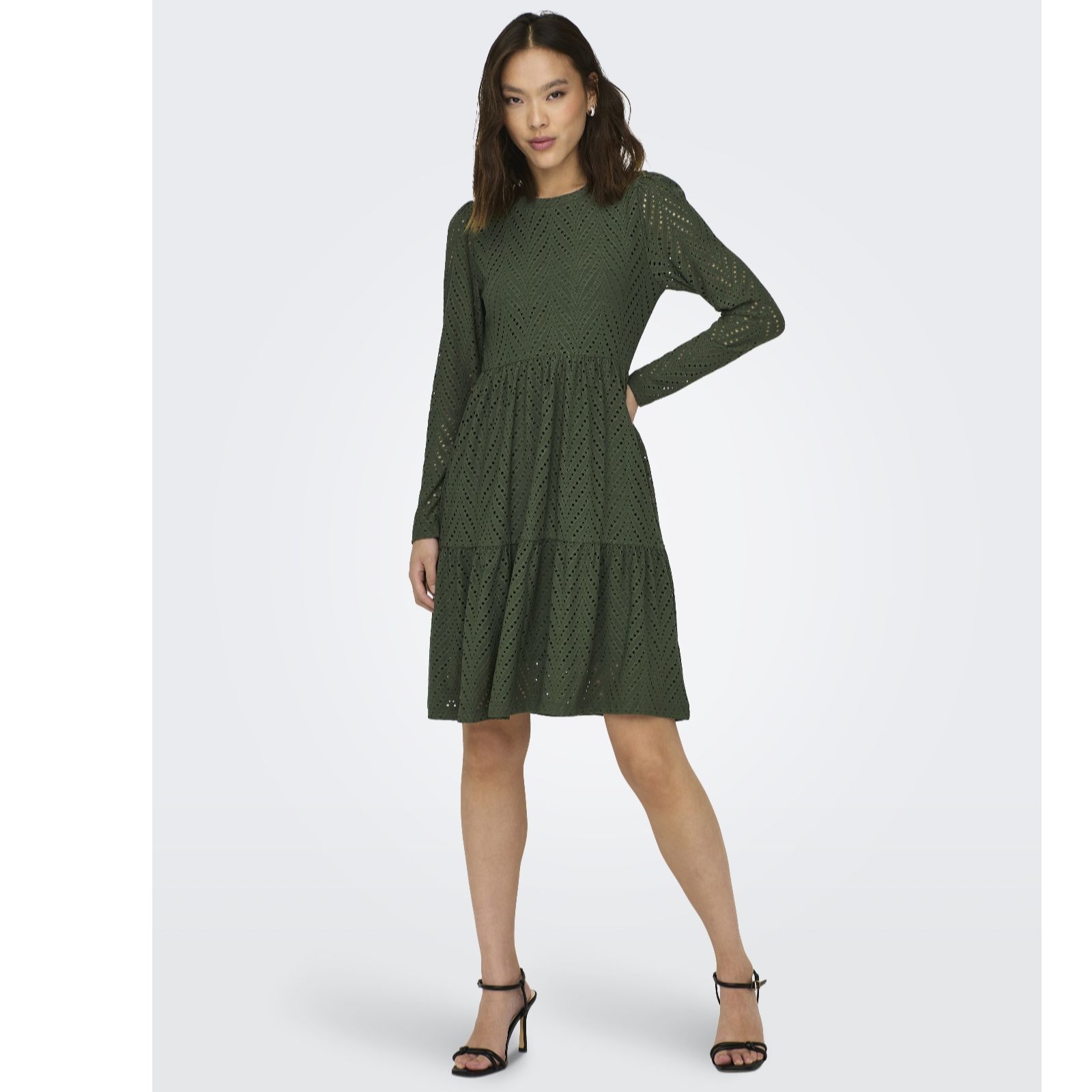 JDY Carla Broderie Tiered Dress