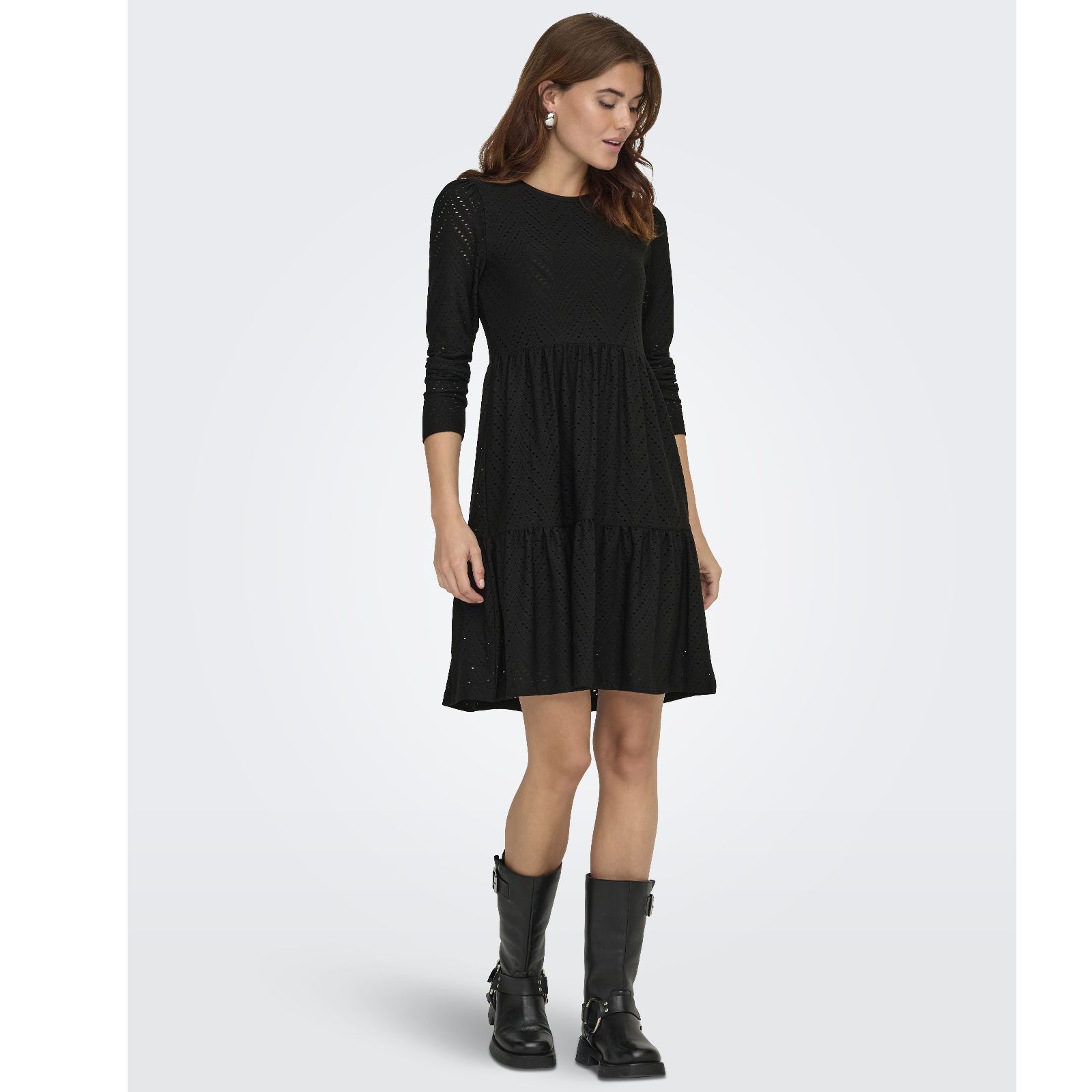 JDY Carla Broderie Tiered Dress