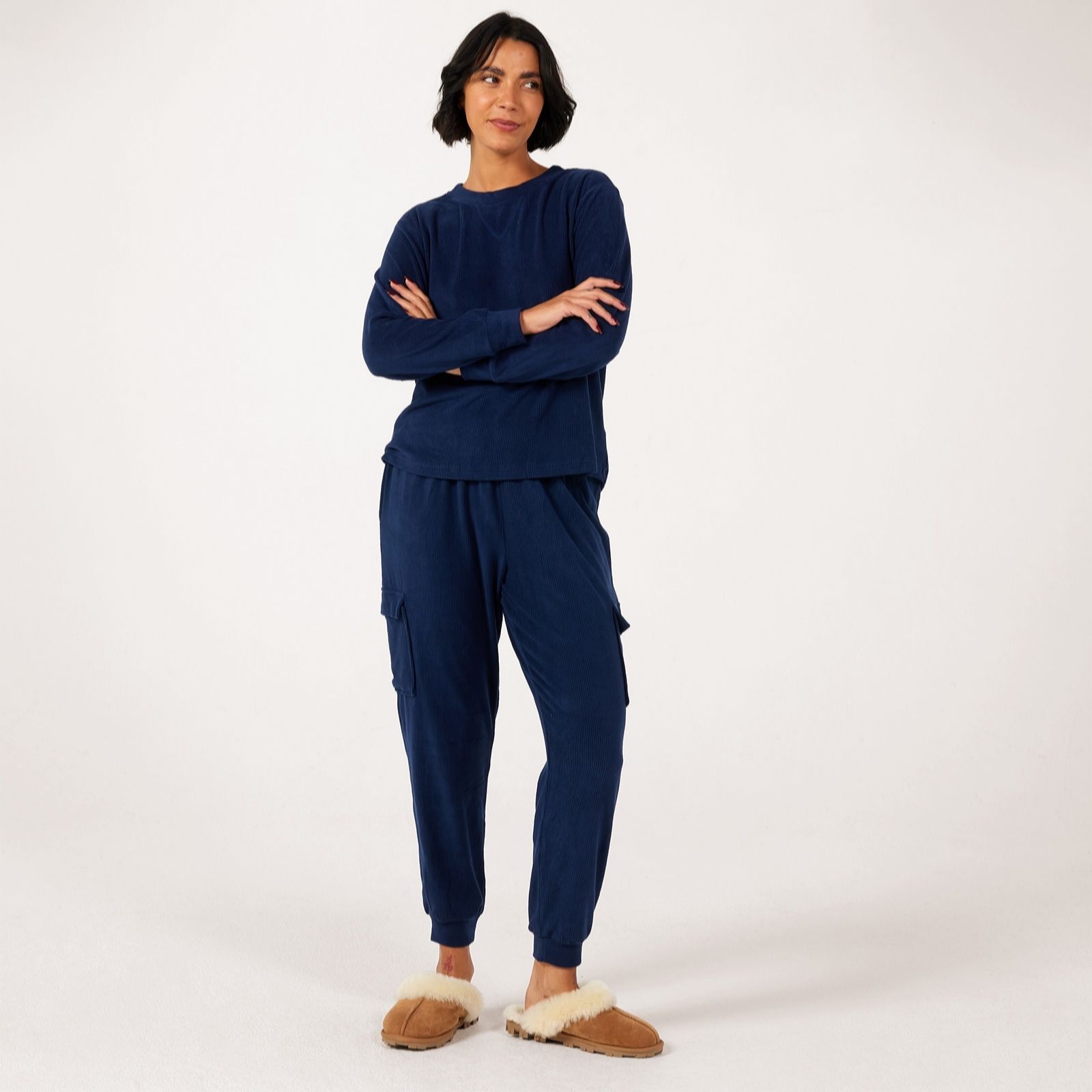 Cozee Dobby Ribbed 2 Piece Lounge Set