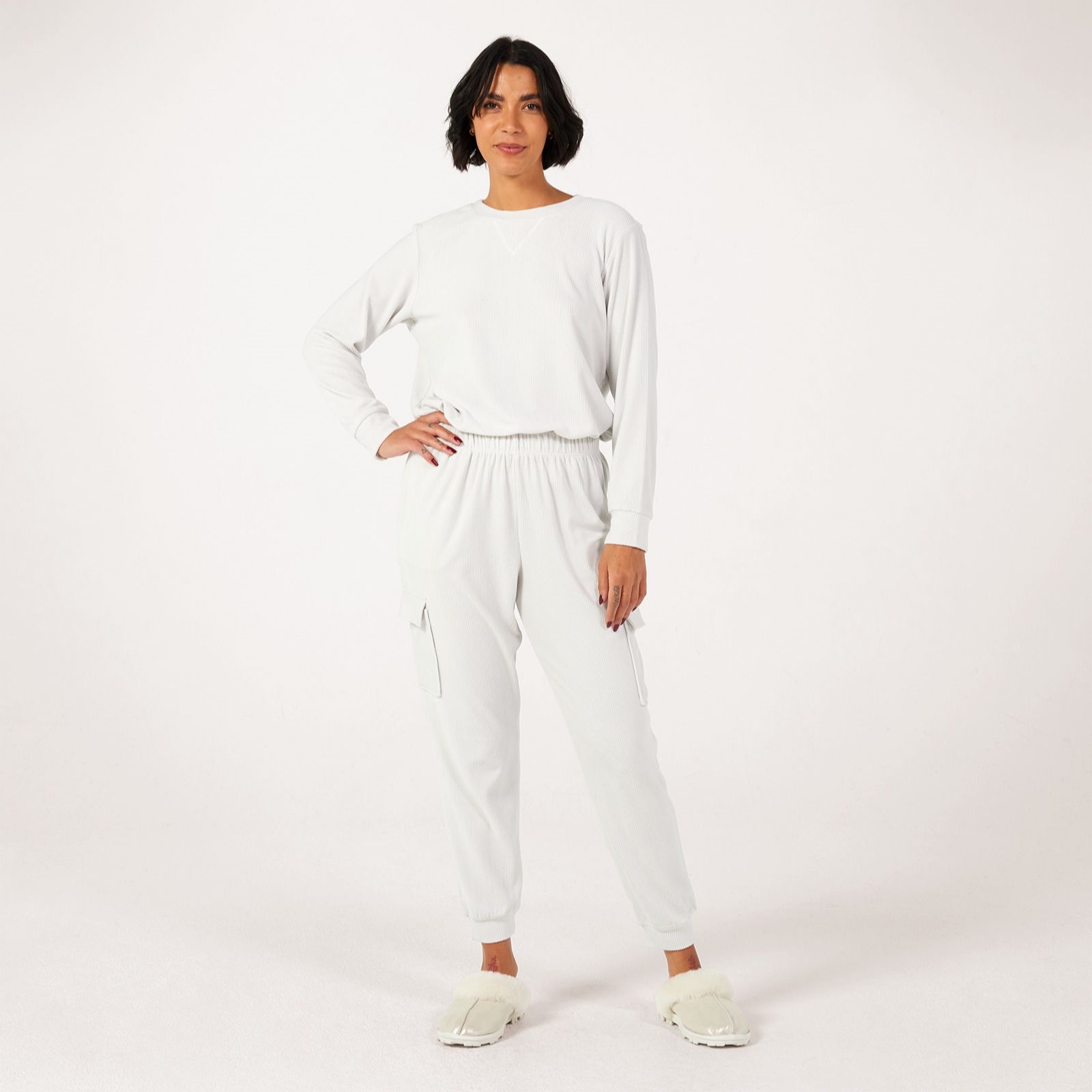 Cozee Dobby Ribbed 2 Piece Lounge Set