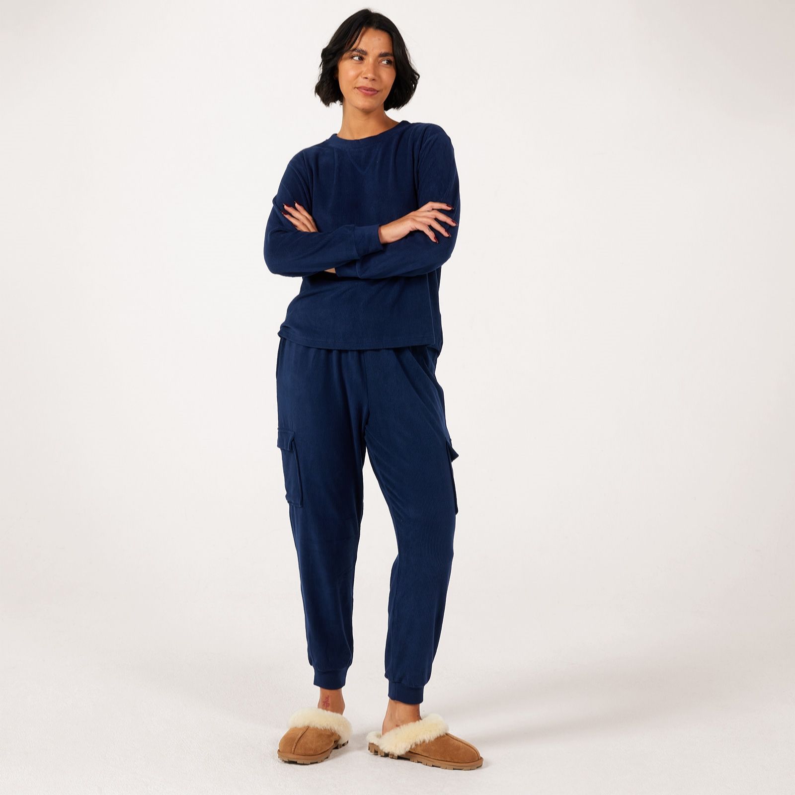 Cozee Dobby Ribbed 2 Piece Lounge Set