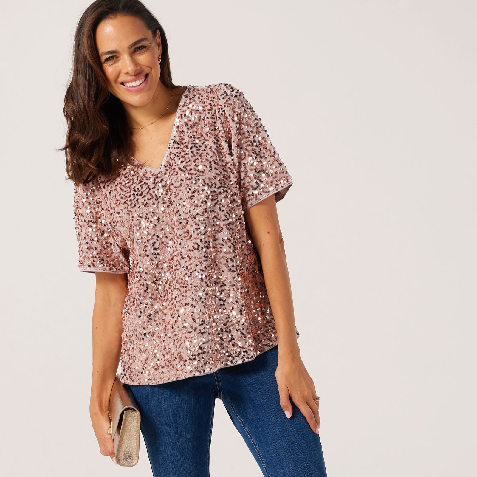 Ruth Langsford Velvet Sequin Top