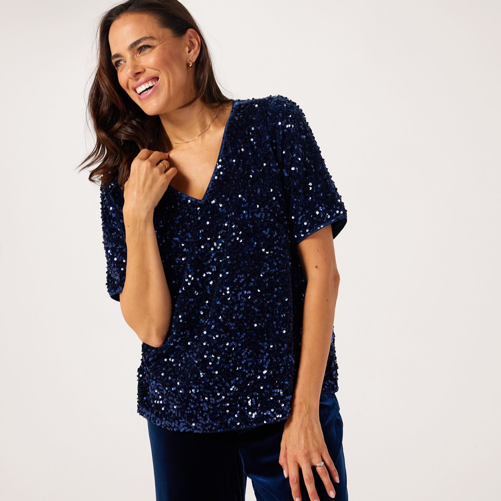 Ruth Langsford Velvet Sequin Top