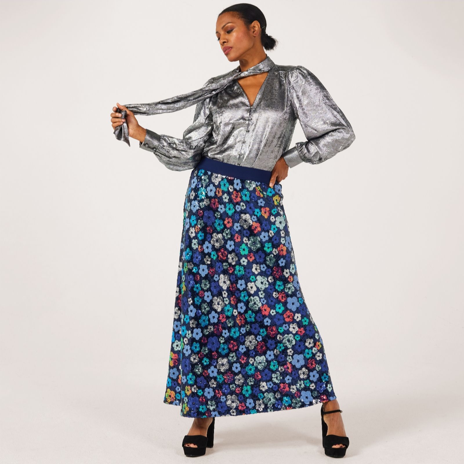Malissa J Sequin Midi Skirt