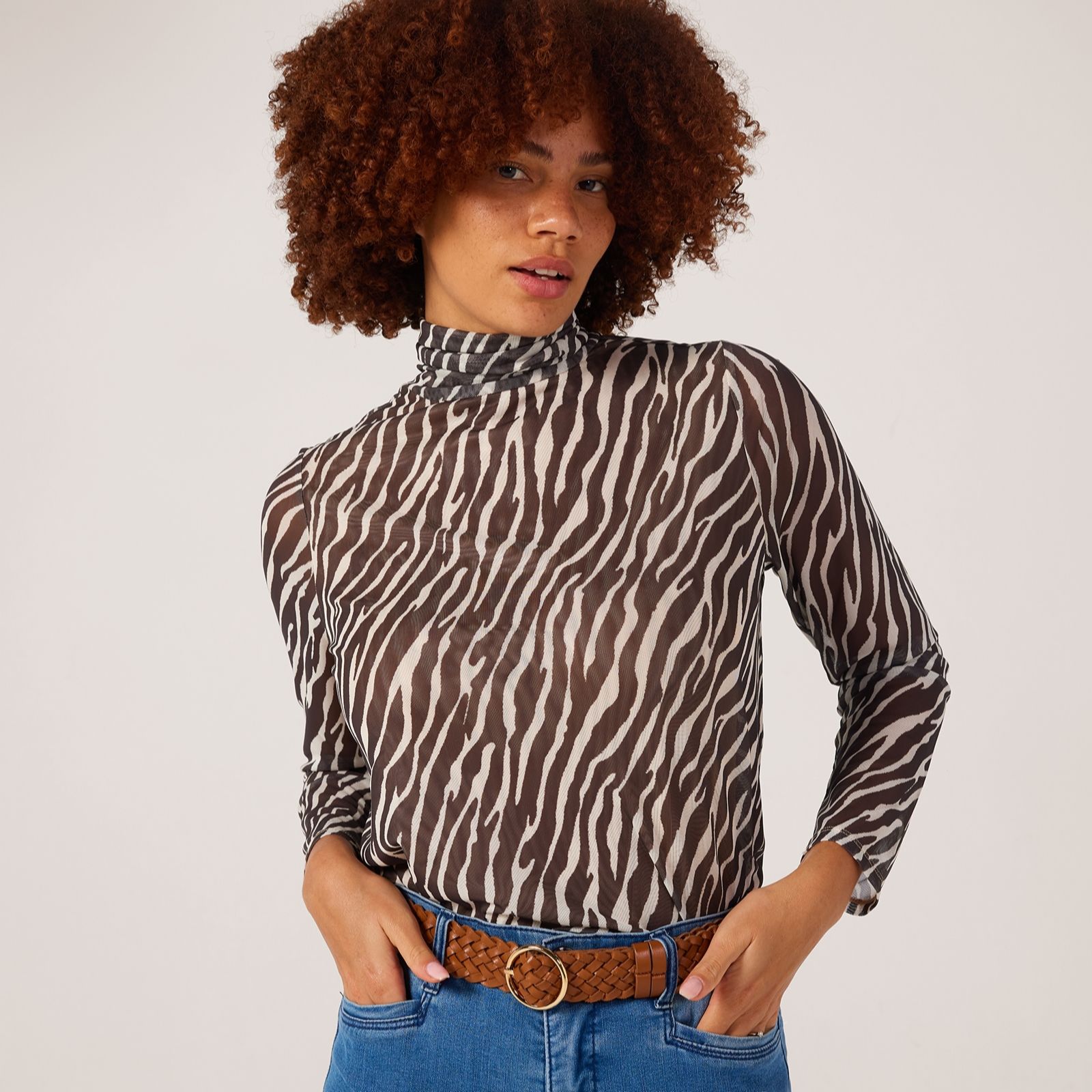 MarlaWynne Layers Mesh Roll-Neck Top