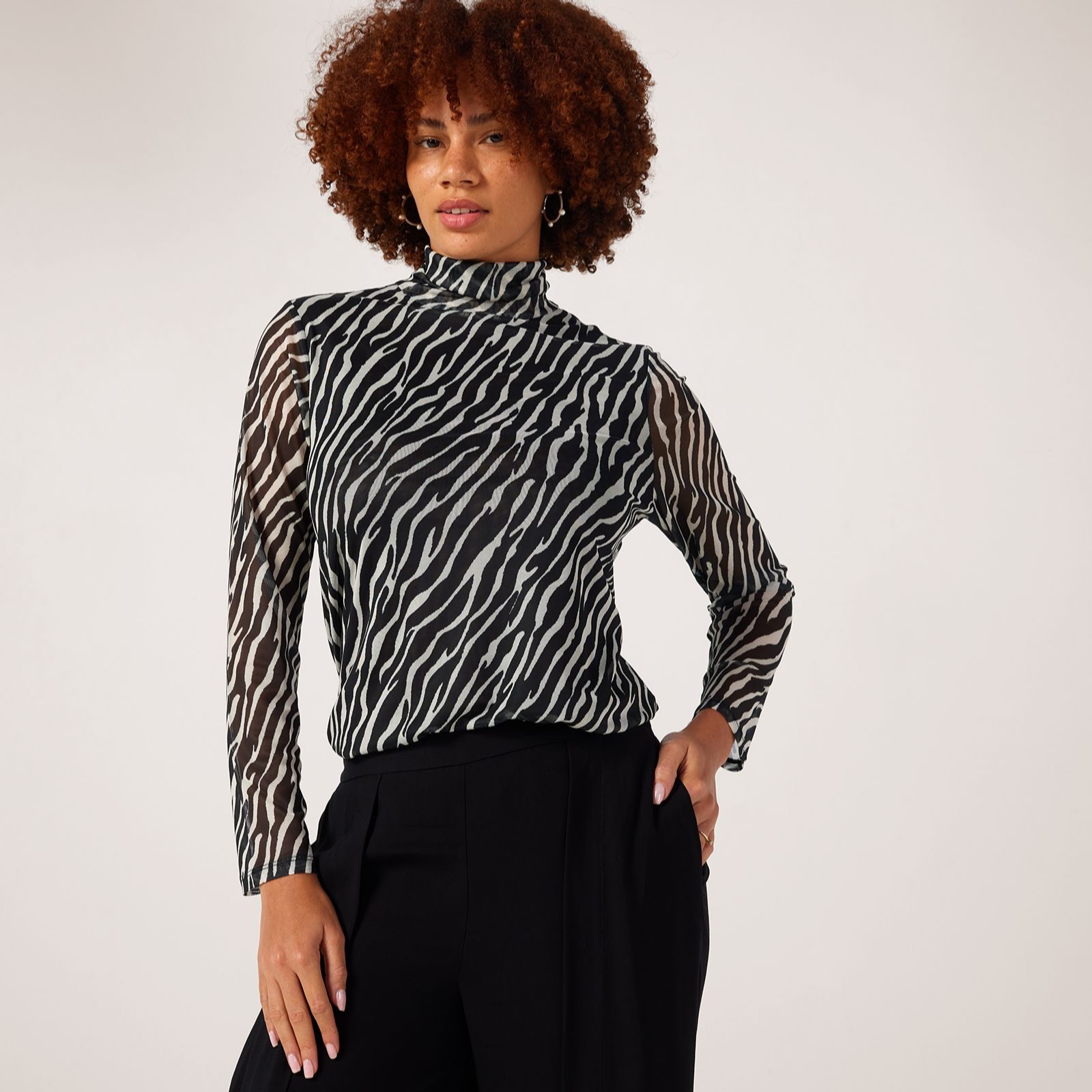 MarlaWynne Layers Mesh Roll-Neck Top