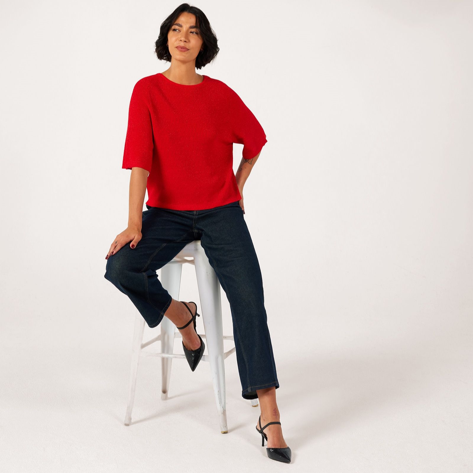 ICHI Cody Short Sleeve Jumper