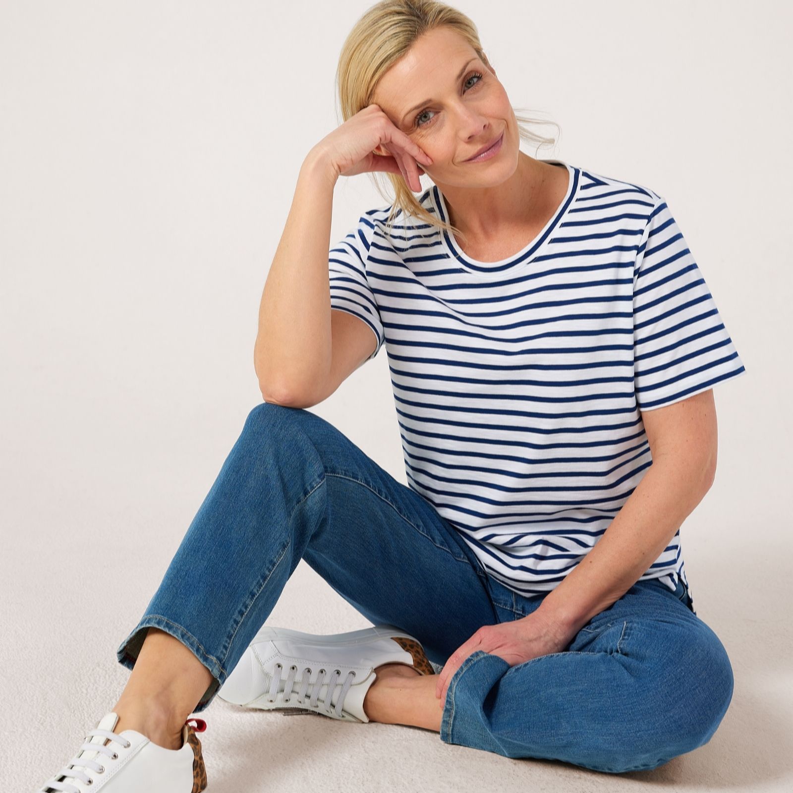 Ruth Langford Organic Cotton crew neck Stripe T-shirt