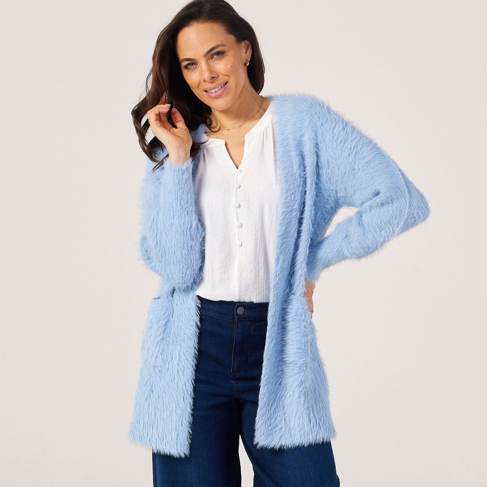 Izabel London Fluffy Knit Cardigan