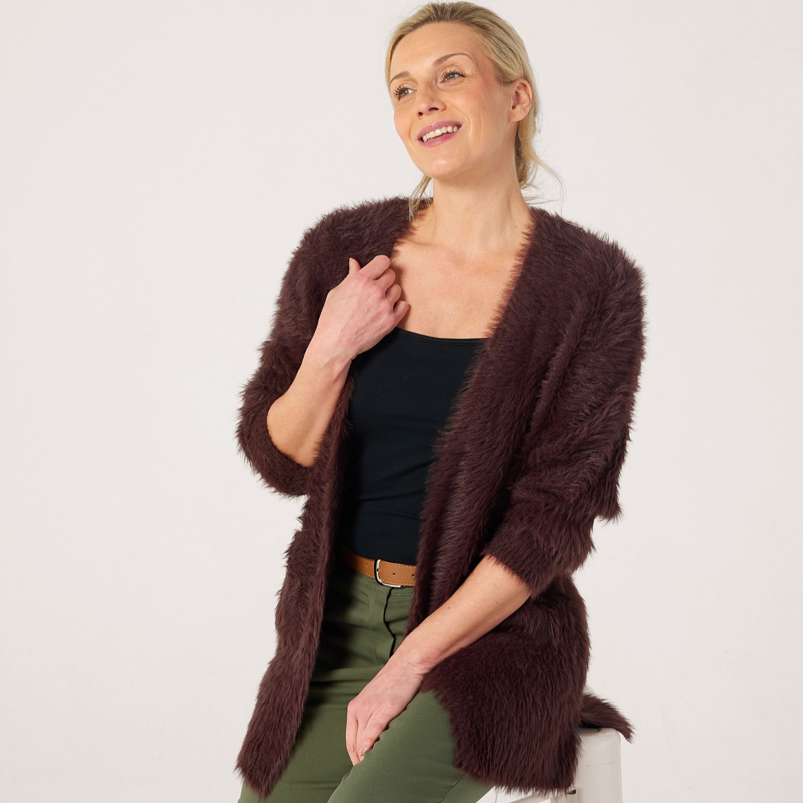 Izabel London Fluffy Knit Cardigan