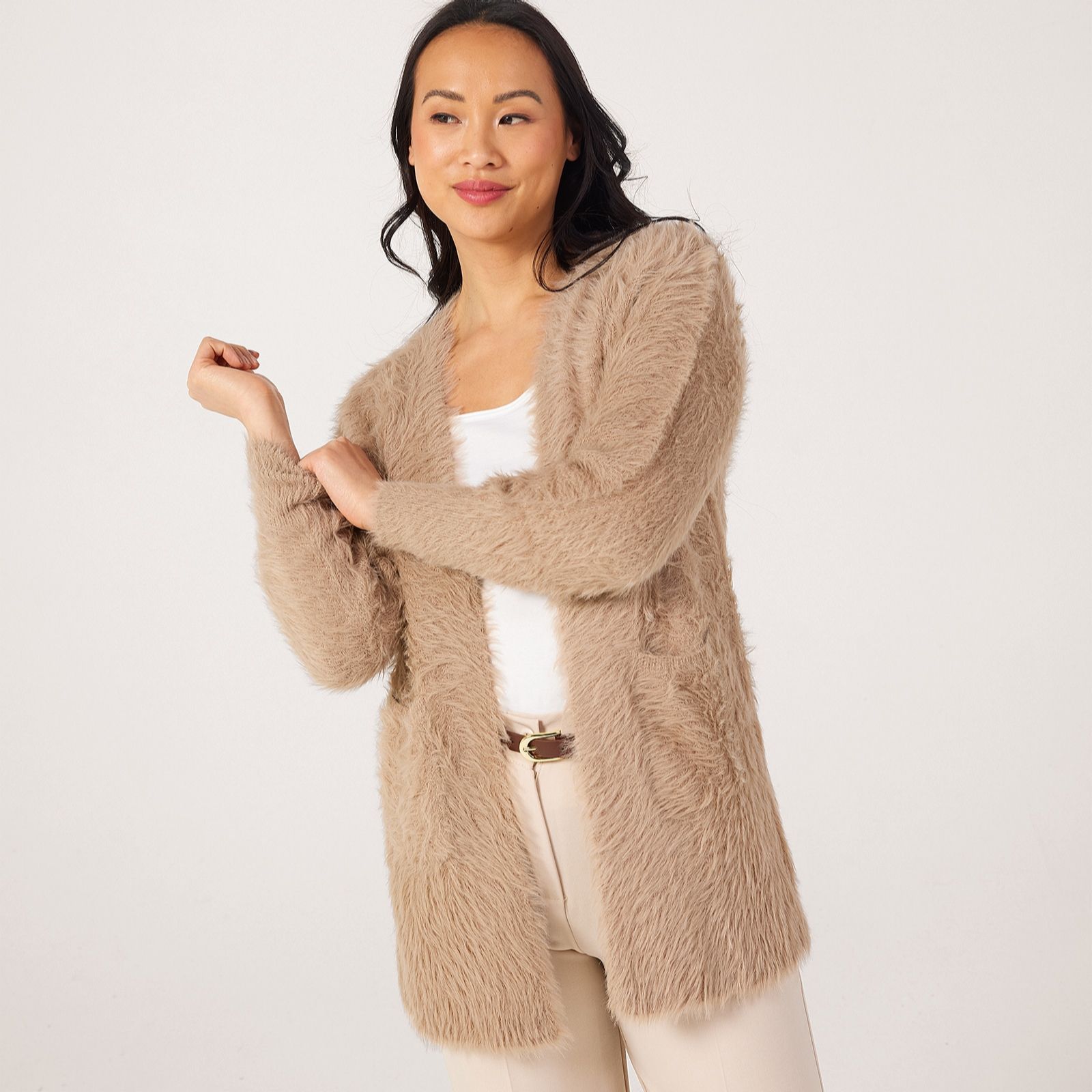 Izabel London Fluffy Knit Cardigan