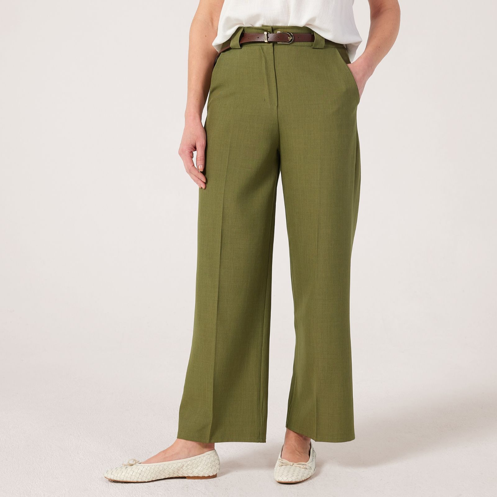 Izabel London Wide Leg Trouser with Belt