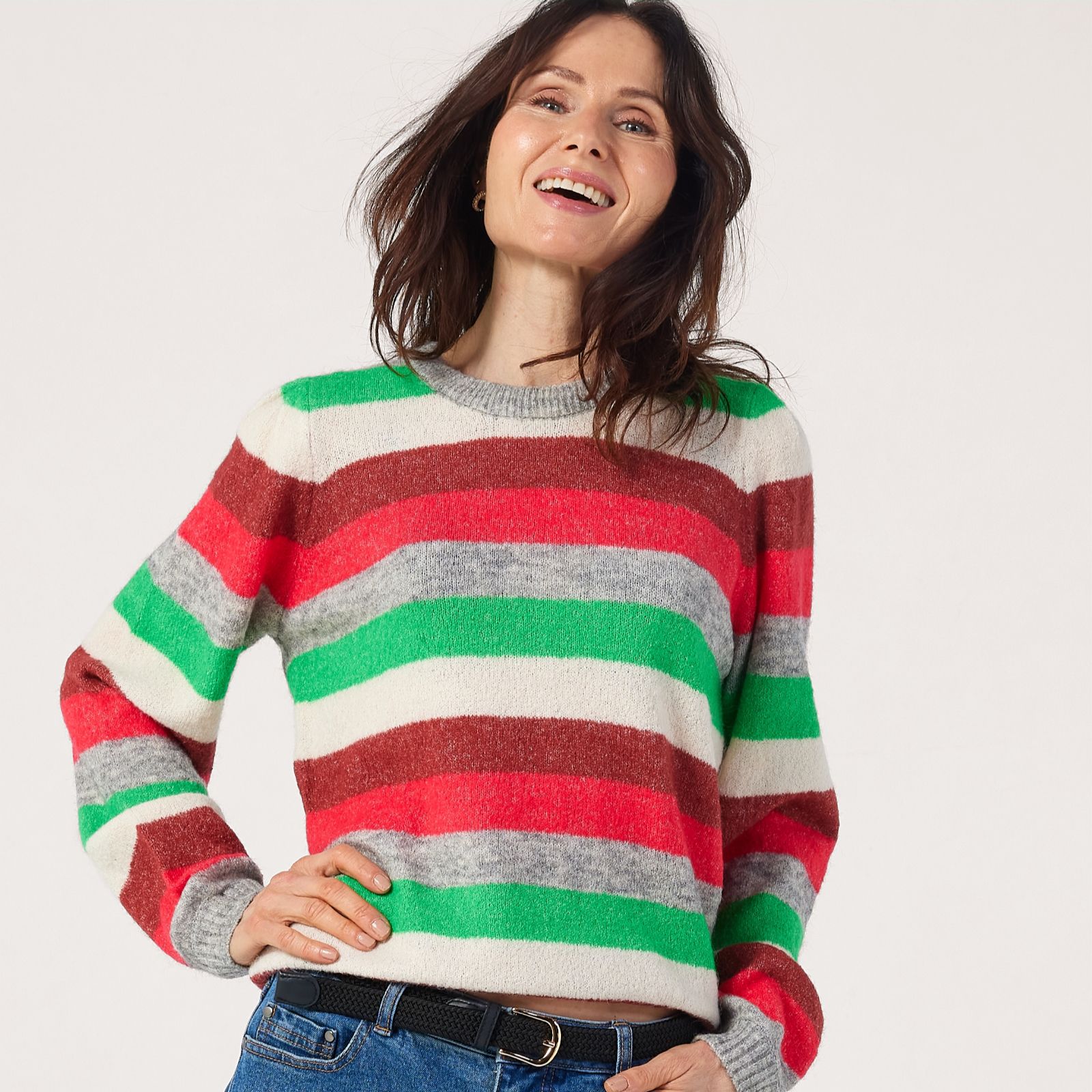 ICHI Dusty Long Sleeve Stripe Jumper